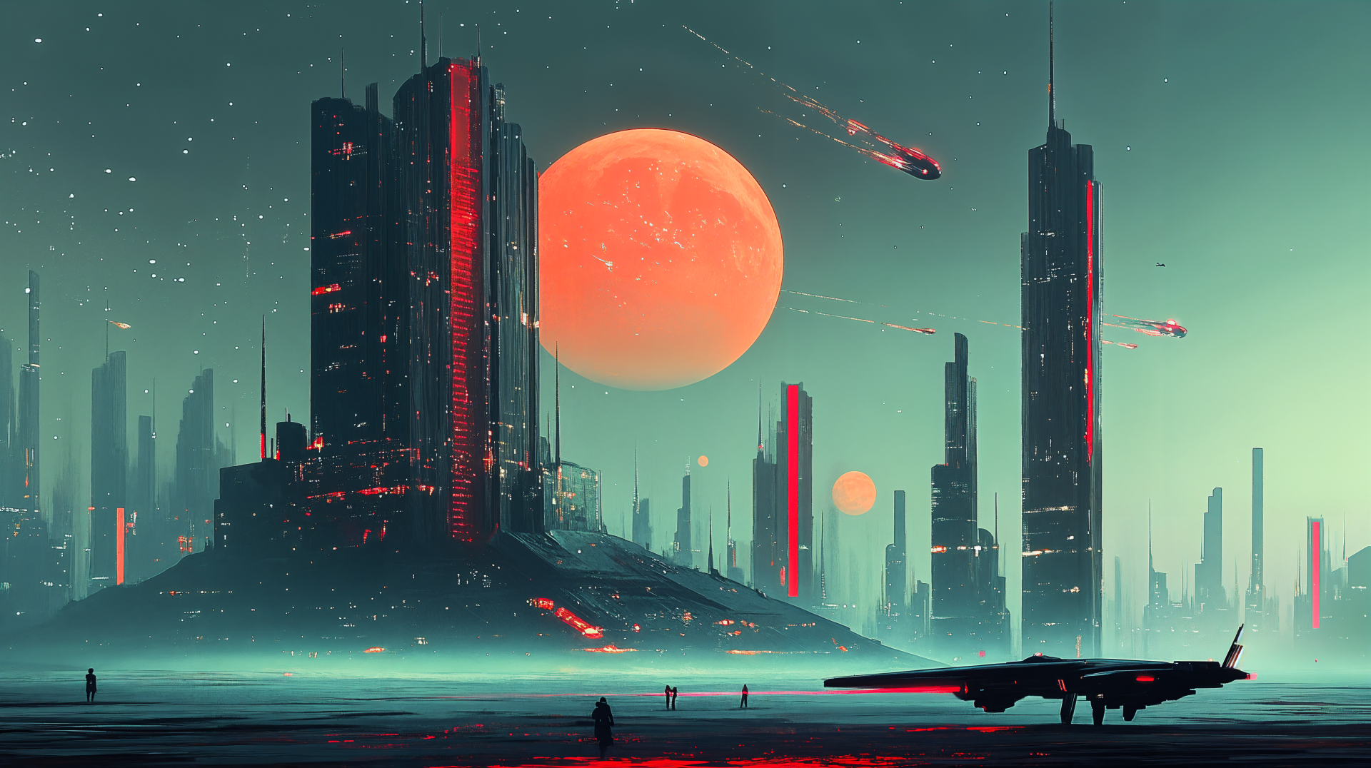1920x1076 Retro Futurism: 4K Ultra HD Sci Fi Wallpaper By CelestialCanvasx3264