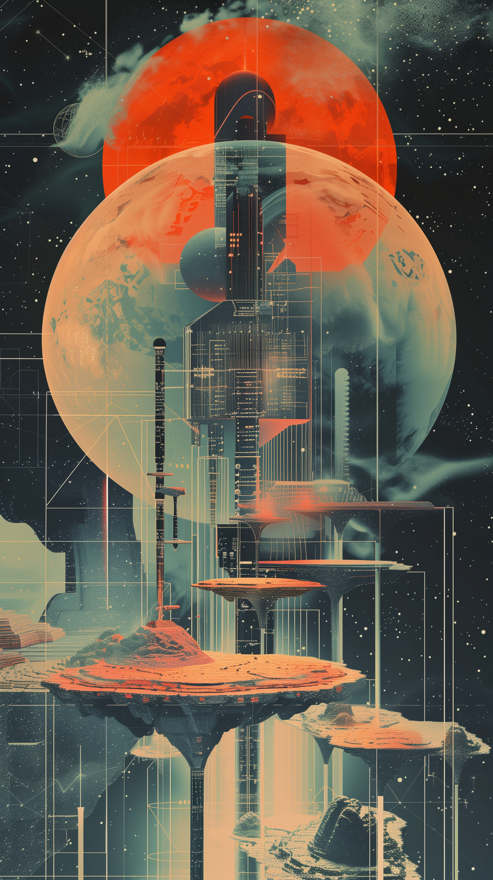 1632x2912 Retro Futurism Wallpaper, Phone Wallpaper, PFP, Gifs, and More!
