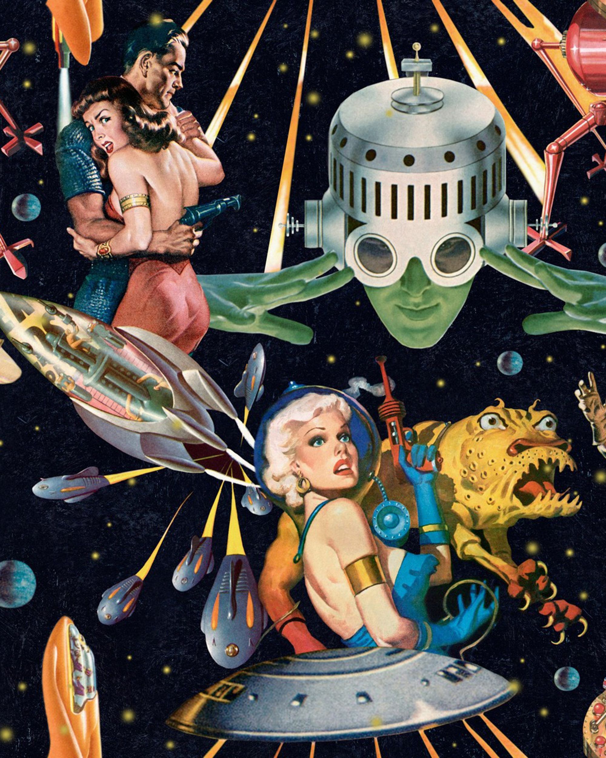2000x2500 OTHER WORLDS Wallpaper MINDTHEGAP Multicolour ECLECTIC Pop Art