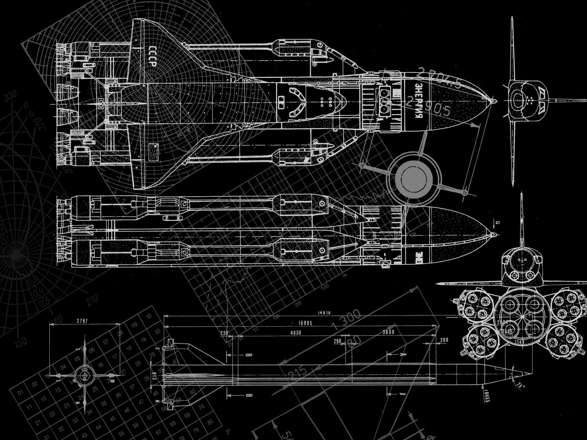 1920x1440 Download Spacecraft Blueprint Design Wallpaper