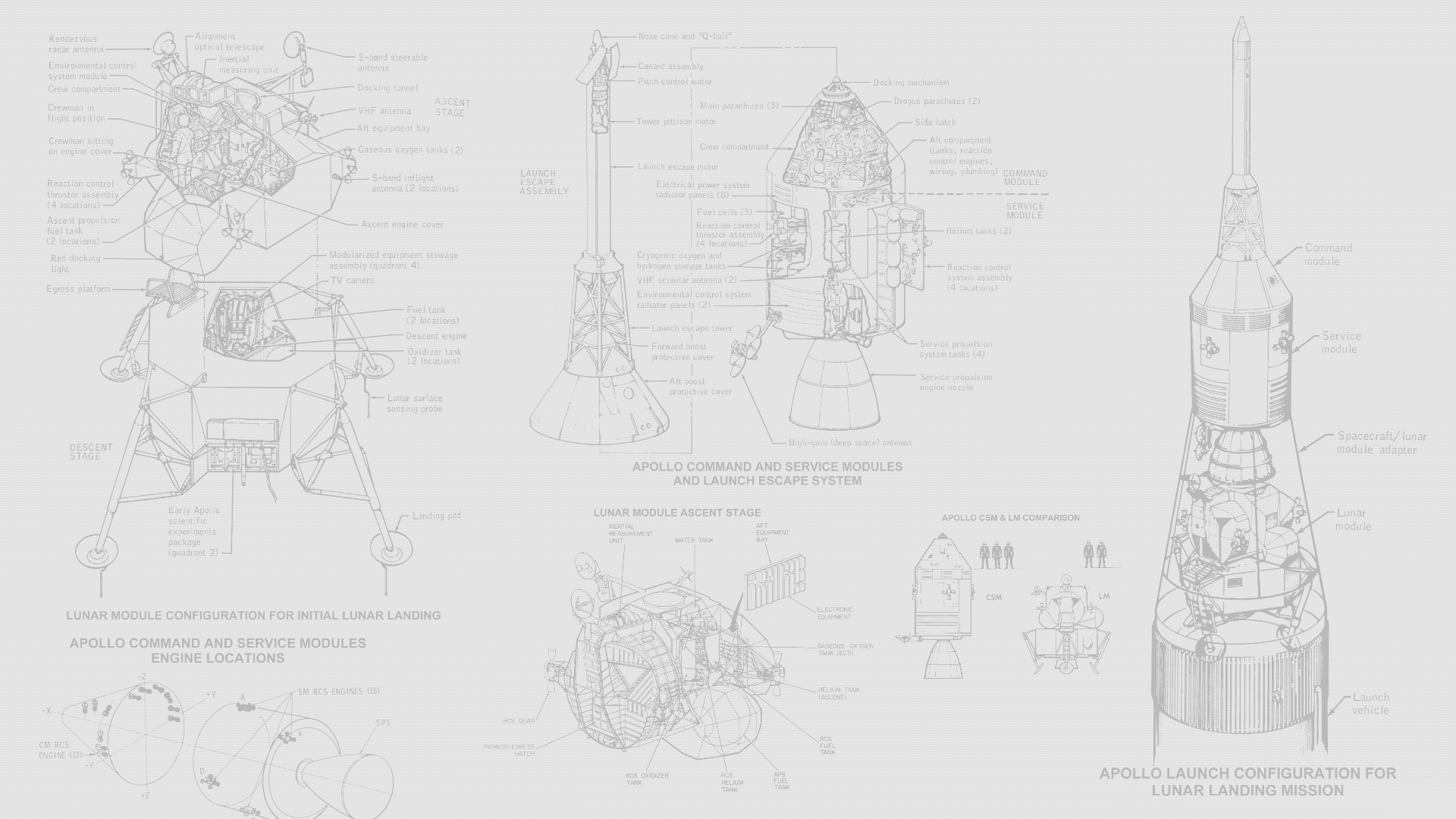 1920x1080 Apollo blueprints on a gray pattern background