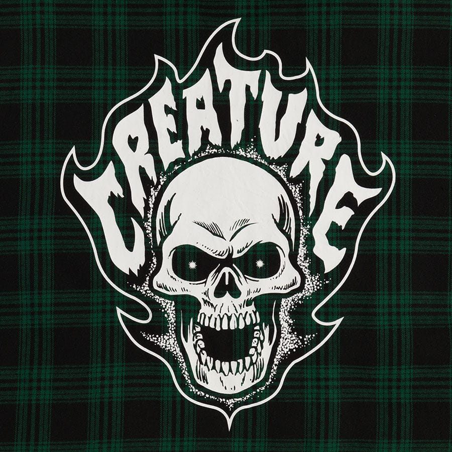900x900 Creature Bonehead Flame Hood Flannel Jacket