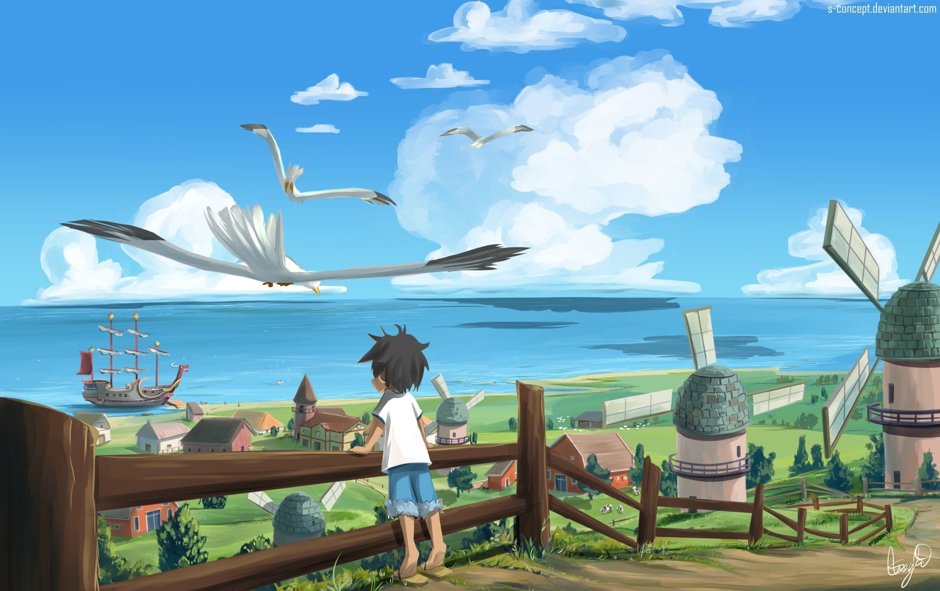1920x1208 Monkey D. Luffy's Peaceful Horizon HD Wallpaper By S Concept