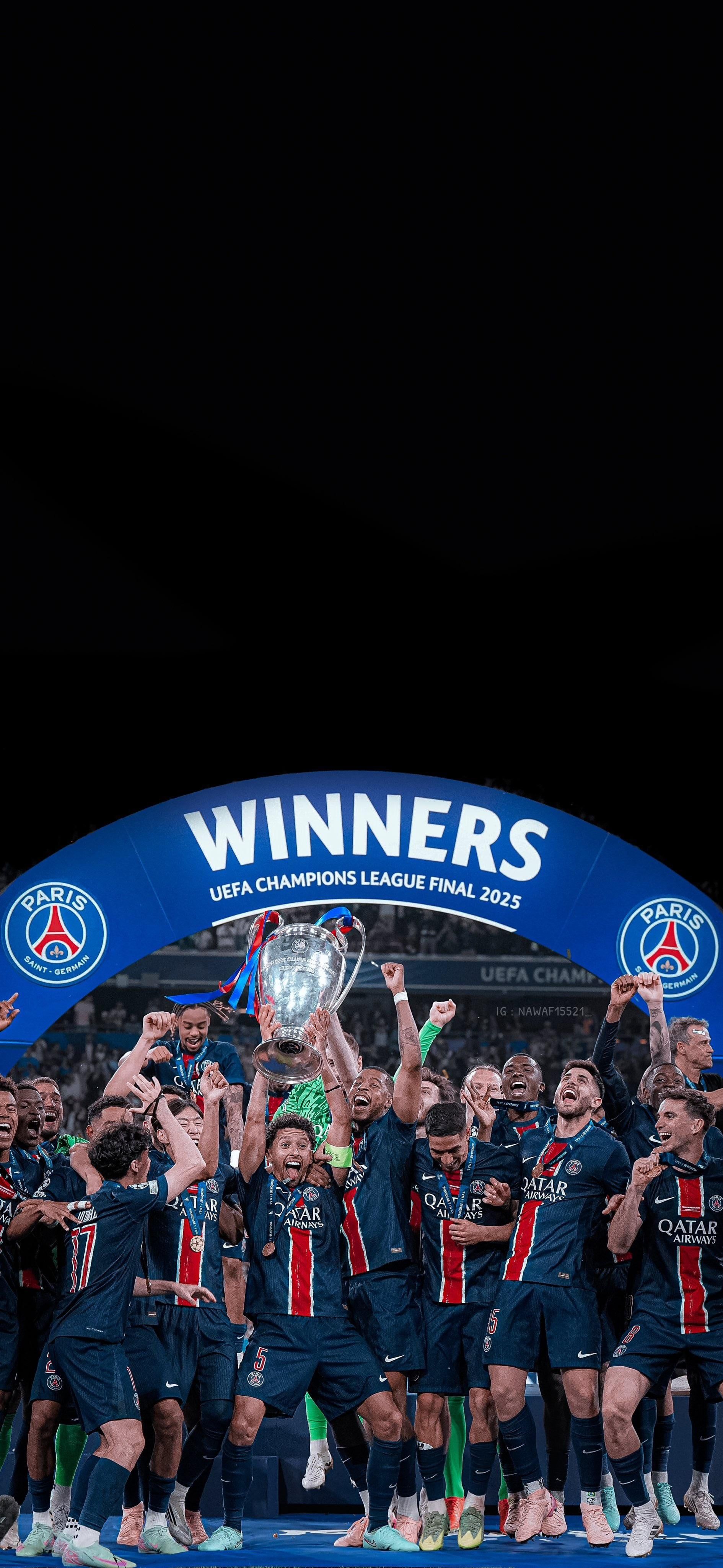 1890x4096 Does anyone have any cool wallpaper for phone of PSG's 2025 UCL?