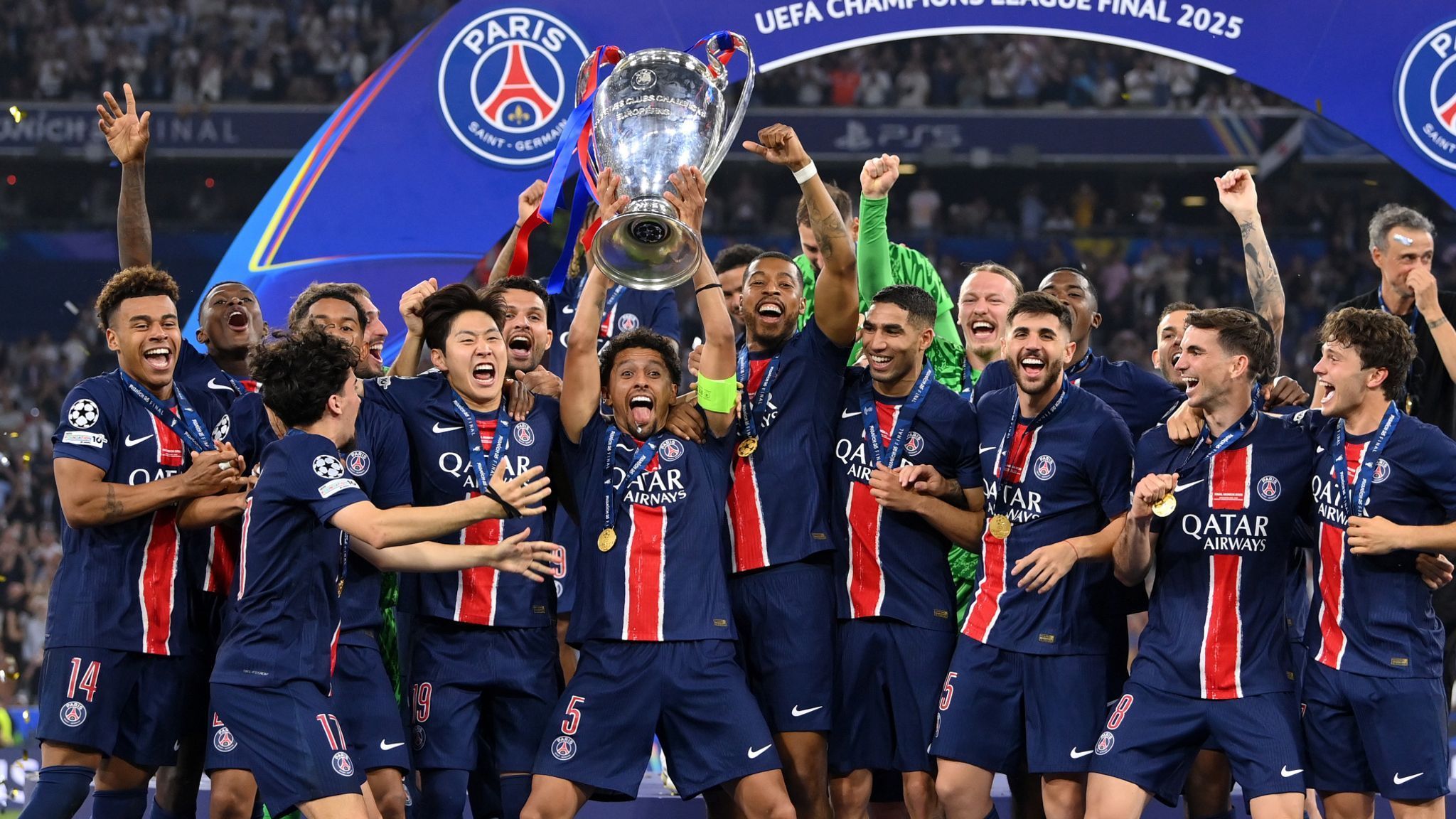 2048x1152 PSG UEFA Champions League 2025 Champions Wallpaper