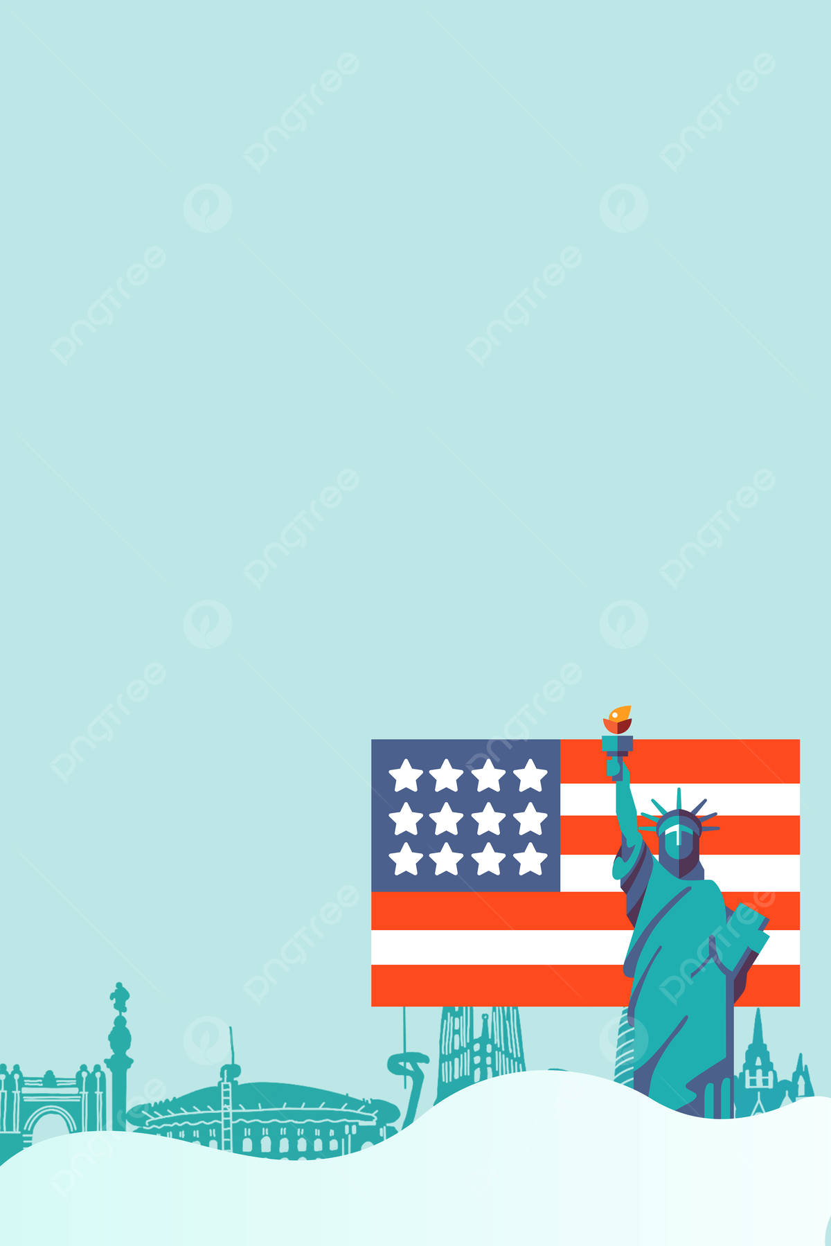 1200x1799 New York Impression Summer Travel Poster Background Material Wallpaper Image For Free Download