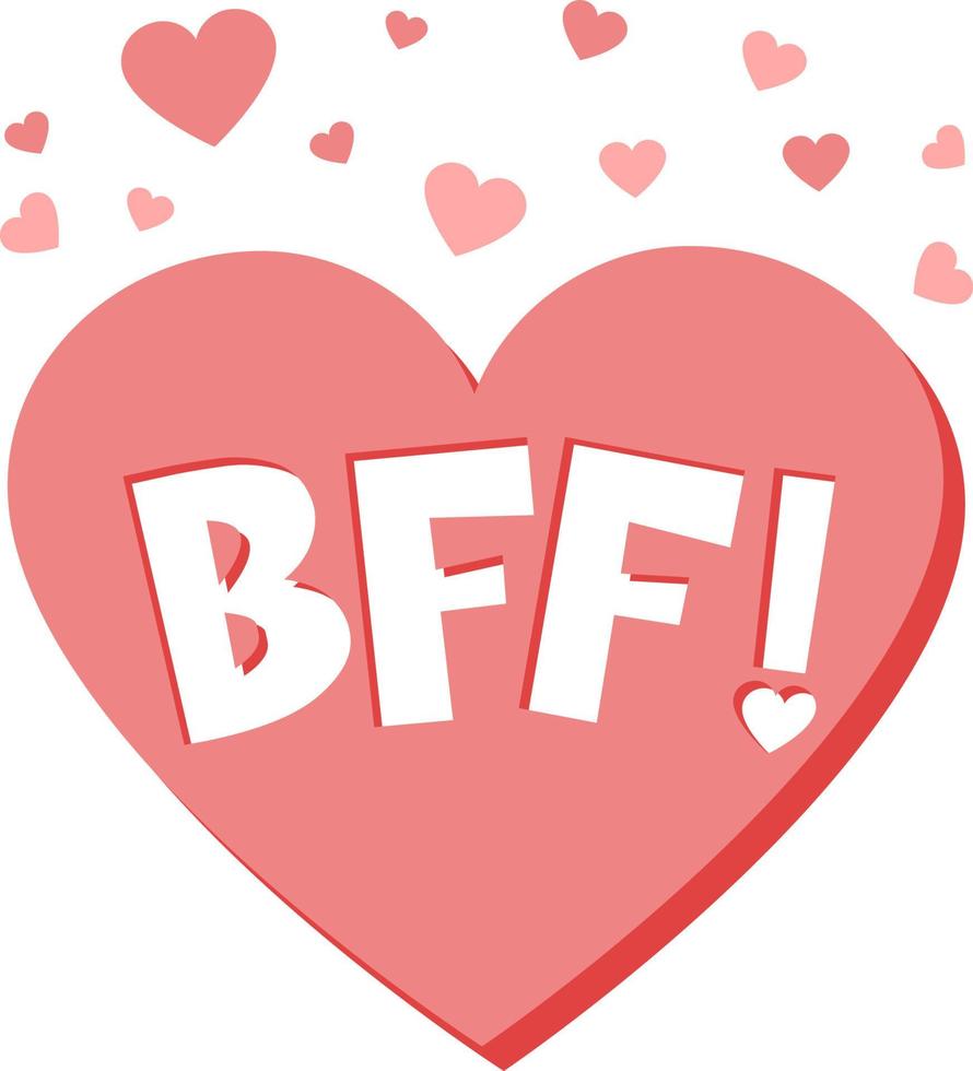 890x980 BFF or best friend forever lettering on white background