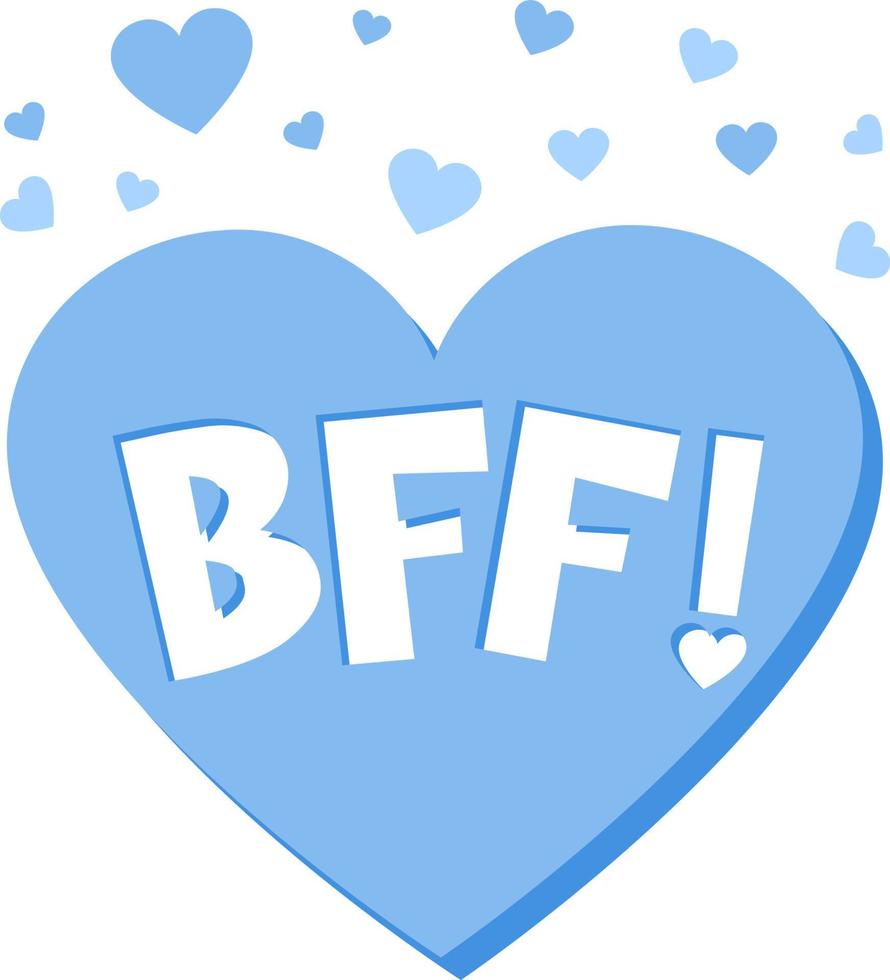 890x980 BFF or best friend forever lettering on white background