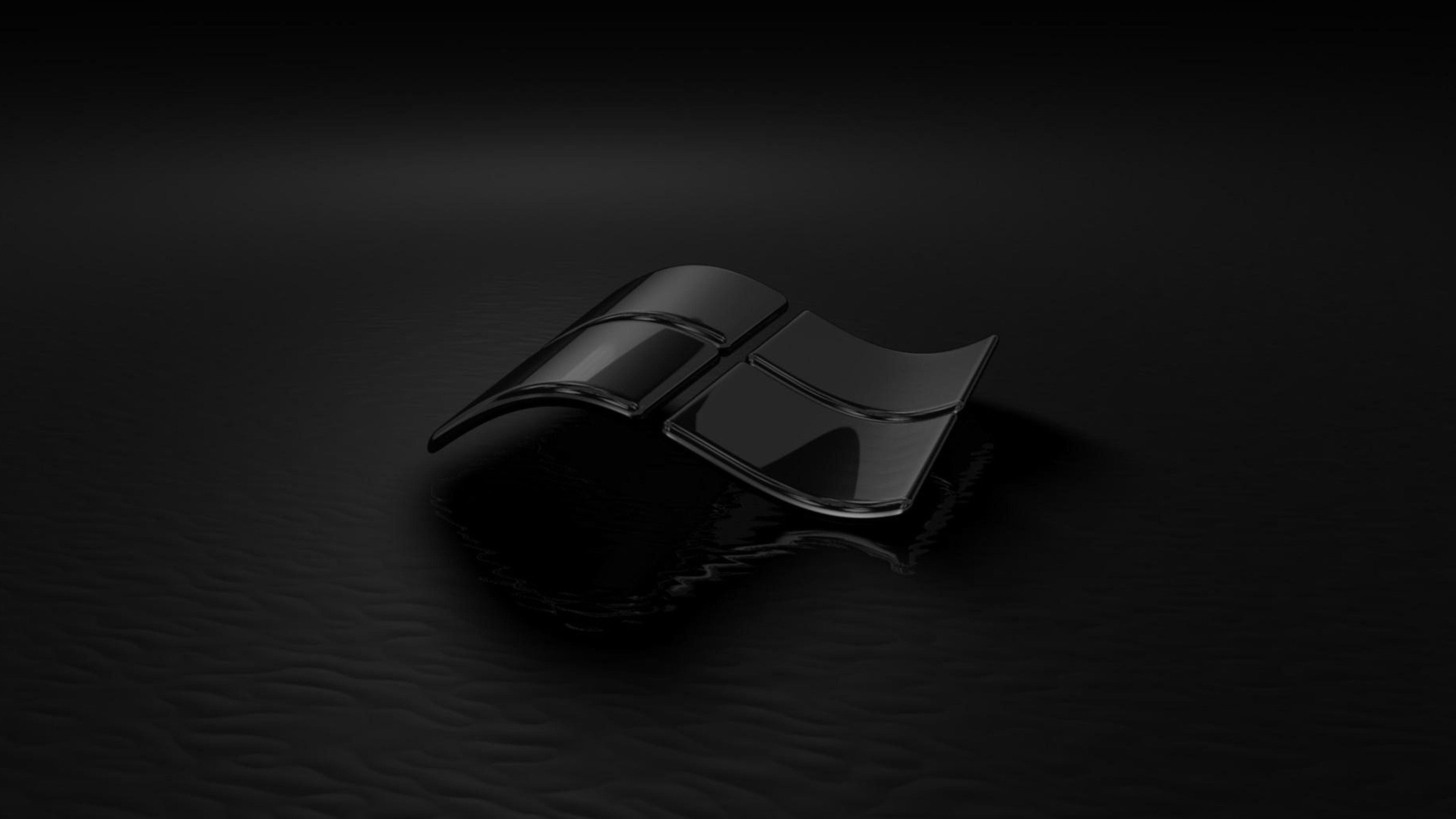 3840x2160 Classy Black Windows DeskK HD Black Wallpaper