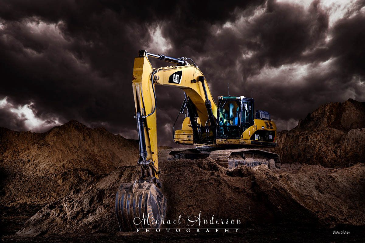 1200x800 Light Painting Photography by Michael Anderson Painted Heavy Construction Equipment