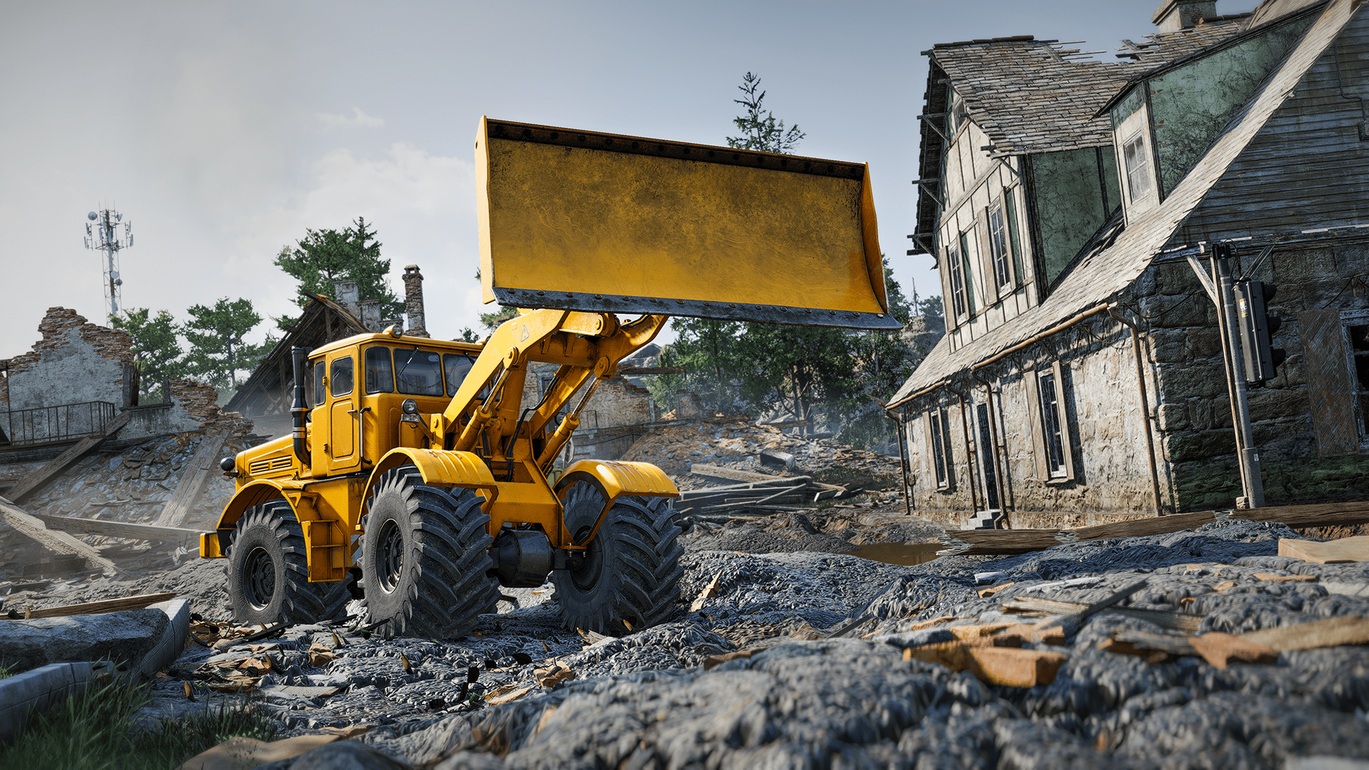 1920x1080 RoadCraft: HD Wallpaper of Heavy Machinery in Action