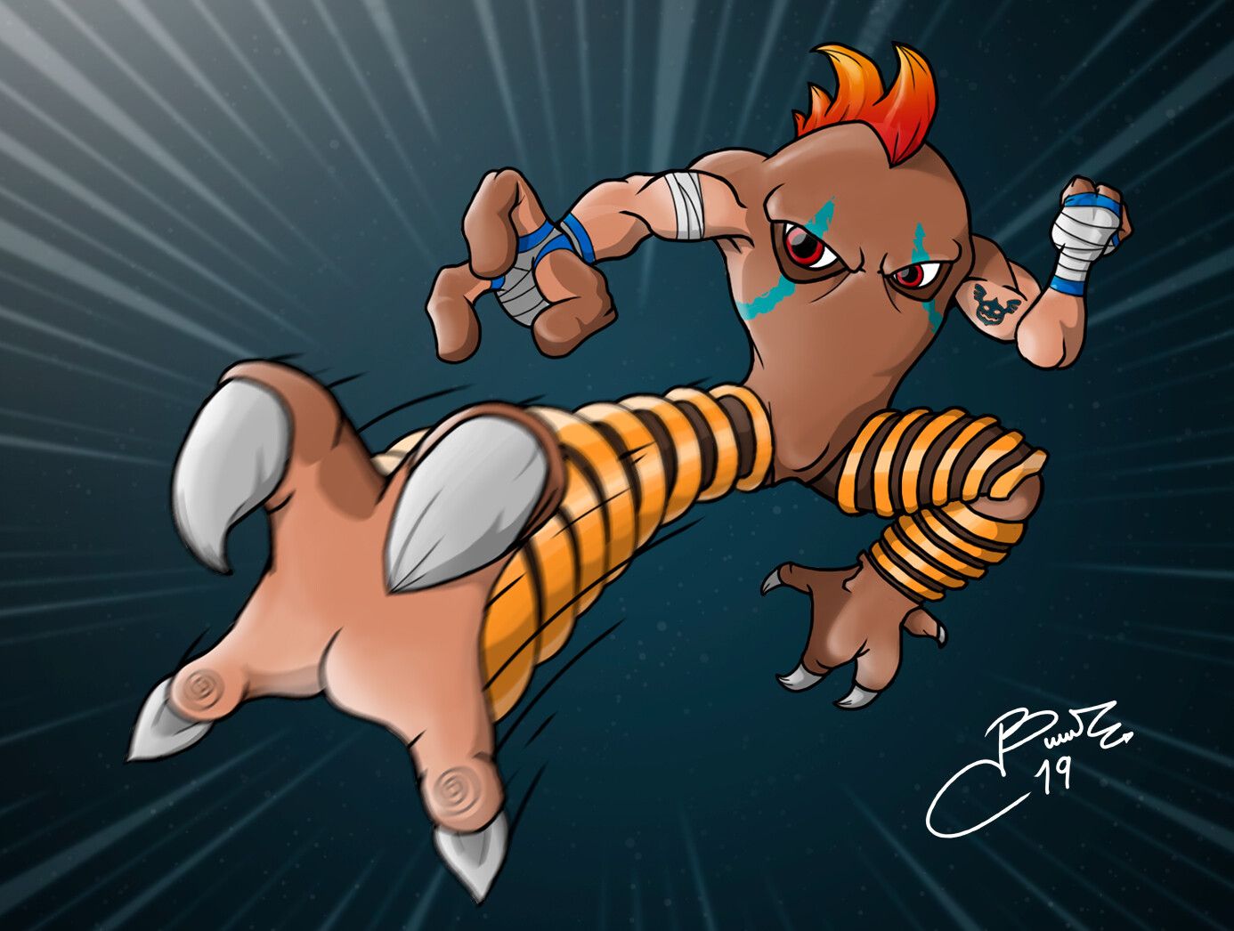 1386x1046 John Borda Hitmonlee Fanart