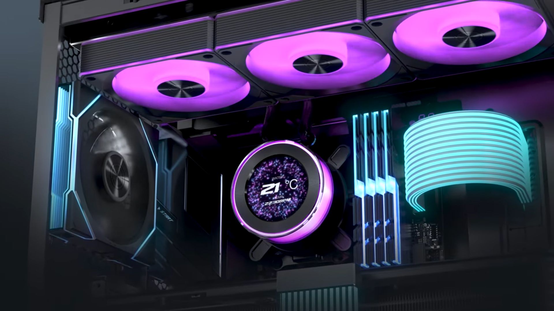1920x1080 Lian Li's Tube Hiding Hydroshift II LCD C AIO Cooler Adds A Rotating Dial For Software Free Display And RGB Control. Tom's Hardware