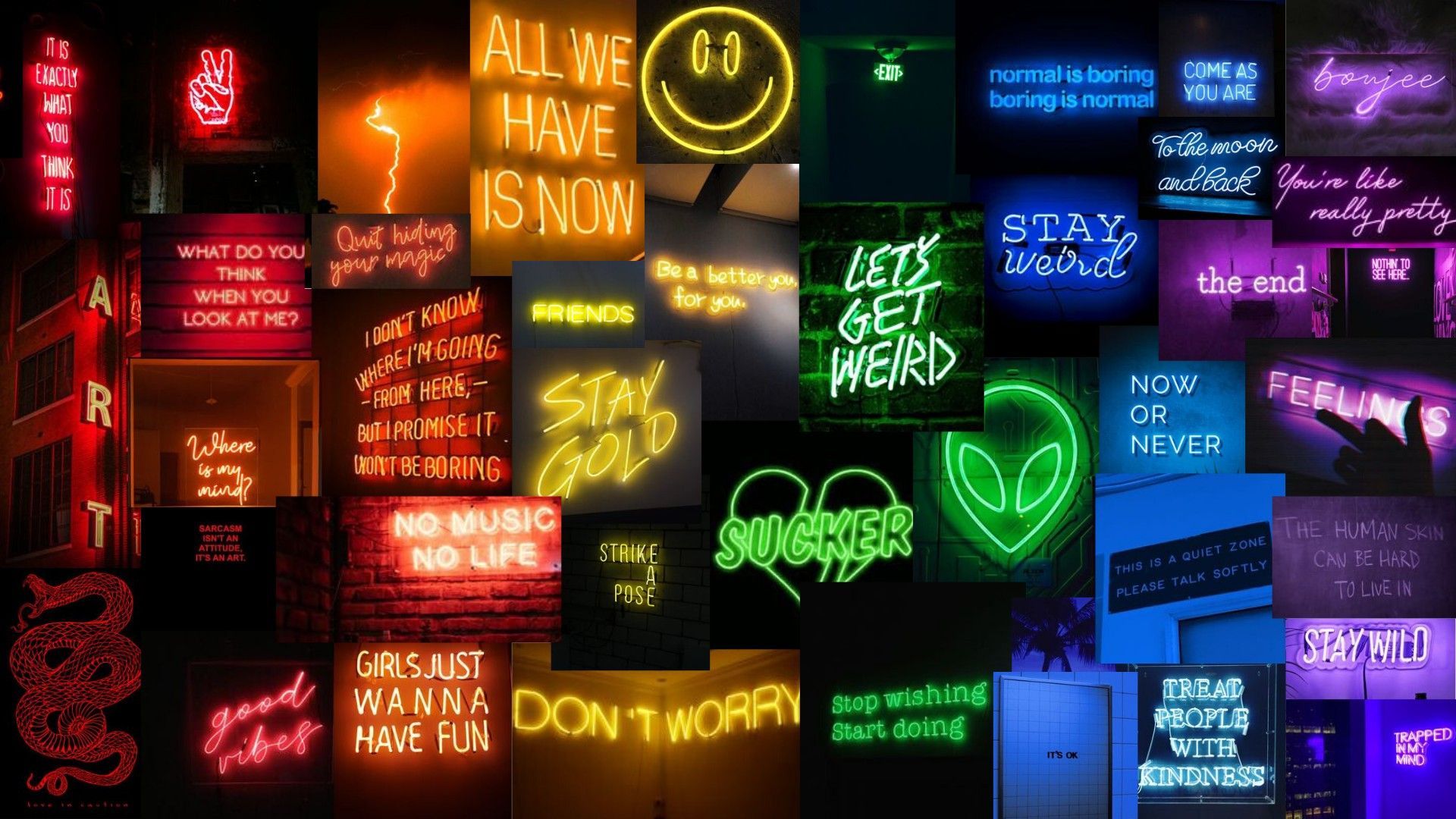1920x1080 Rainbow Collage Computer Wallpaper