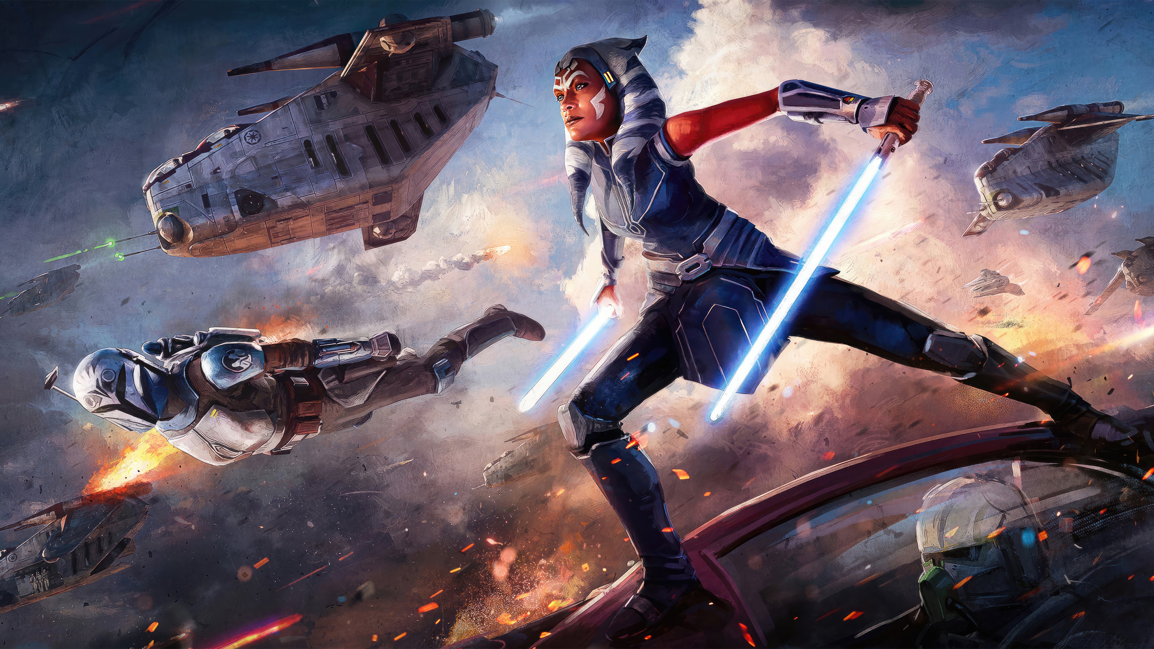 3840x2160 Ahsoka Tano Dual Lightsaber Mandalorian Star Wars Wallpaper 4K HD PC l