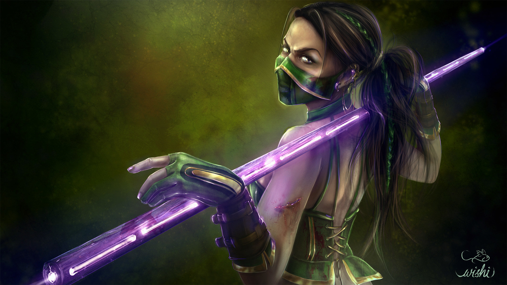 1920x1080 Wallpaper look, the game, art, costume, Mortal Kombat, Jade, Jade for mobile and desktop, section игры, resolution 1920x1080