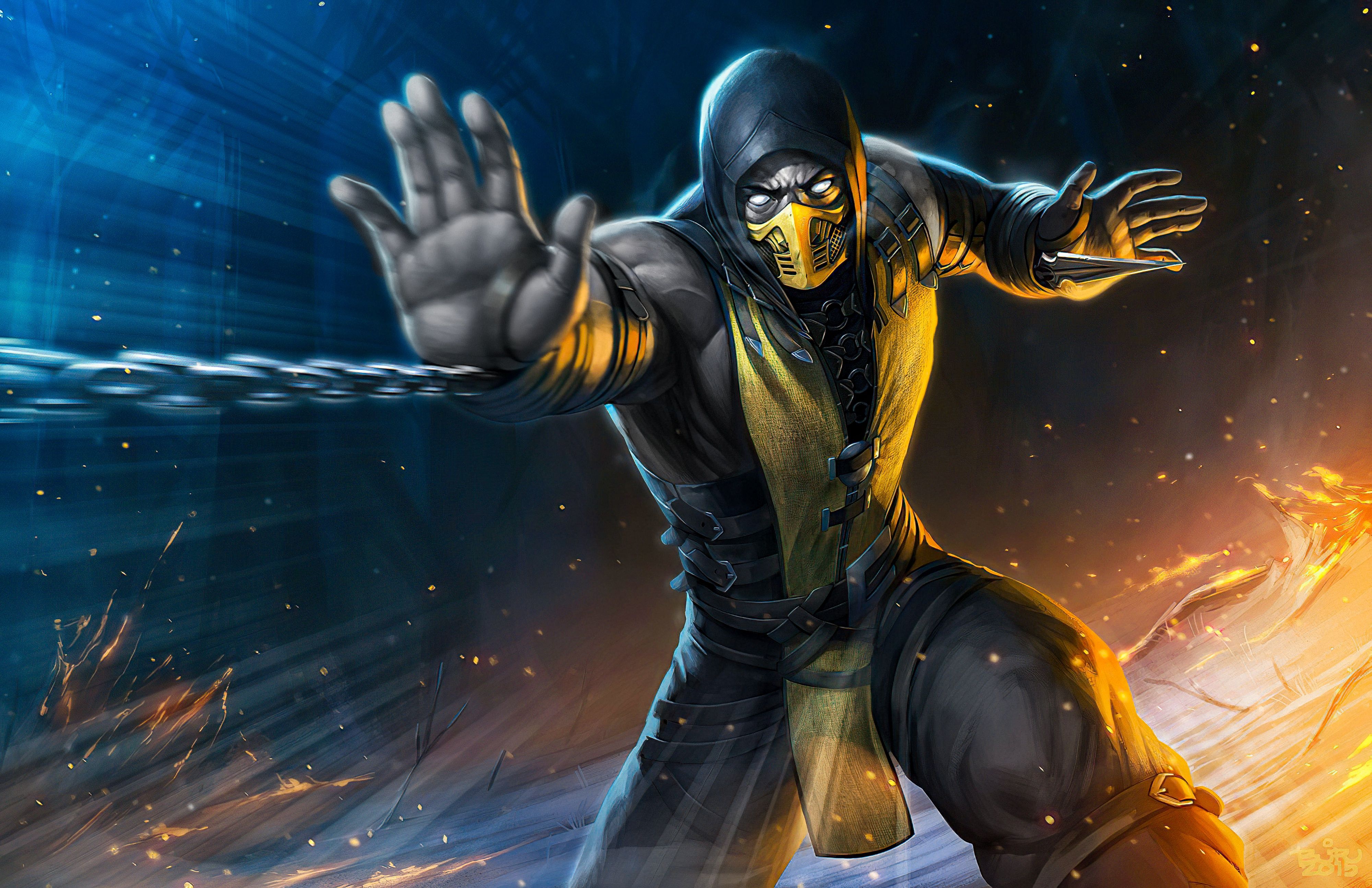 4000x2588 Scorpion Unleashed: 4K Mortal Kombat Ultimate Wallpaper
