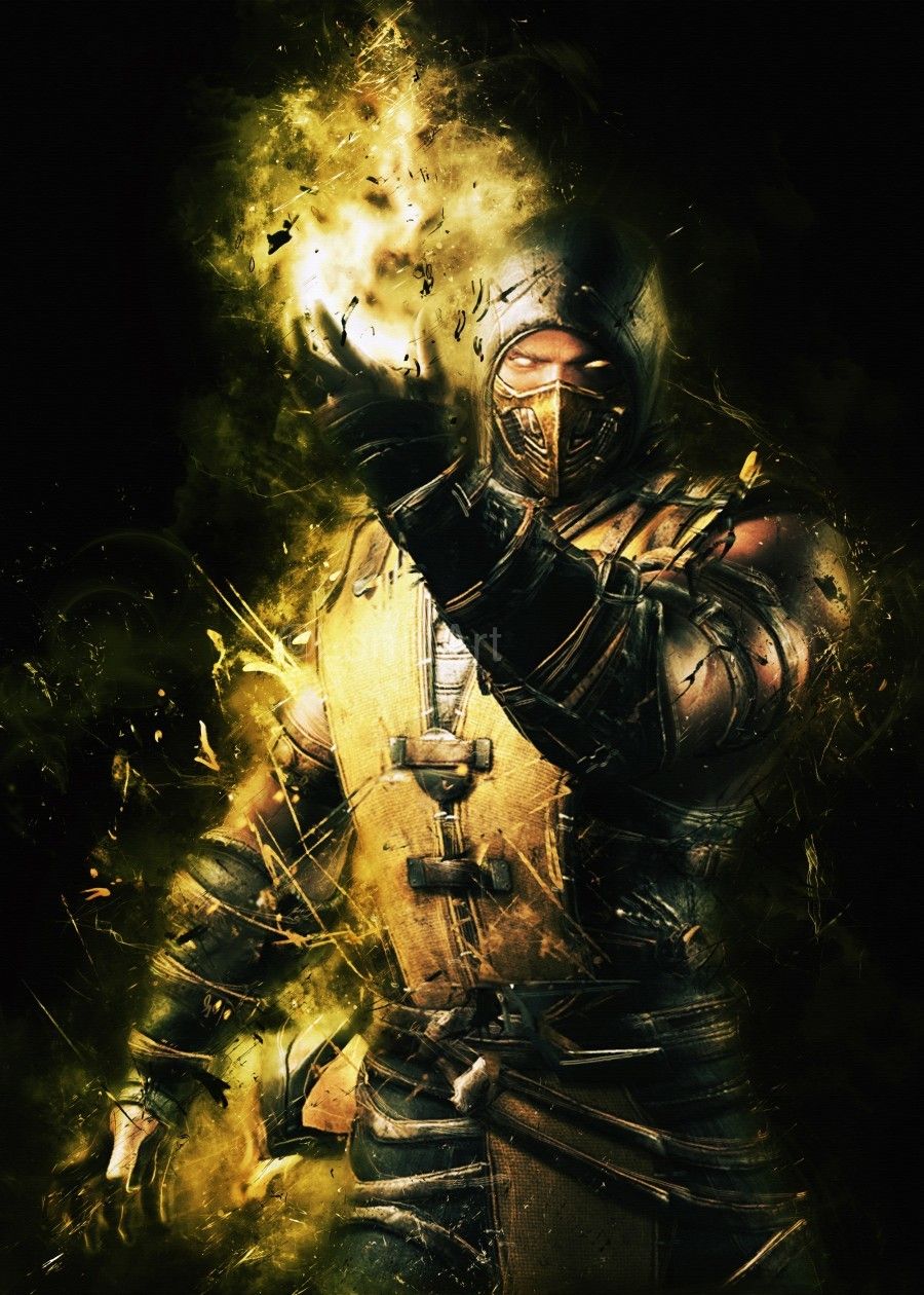 900x1260 Scorpion Mortal Kombat by Long Art Wall Art