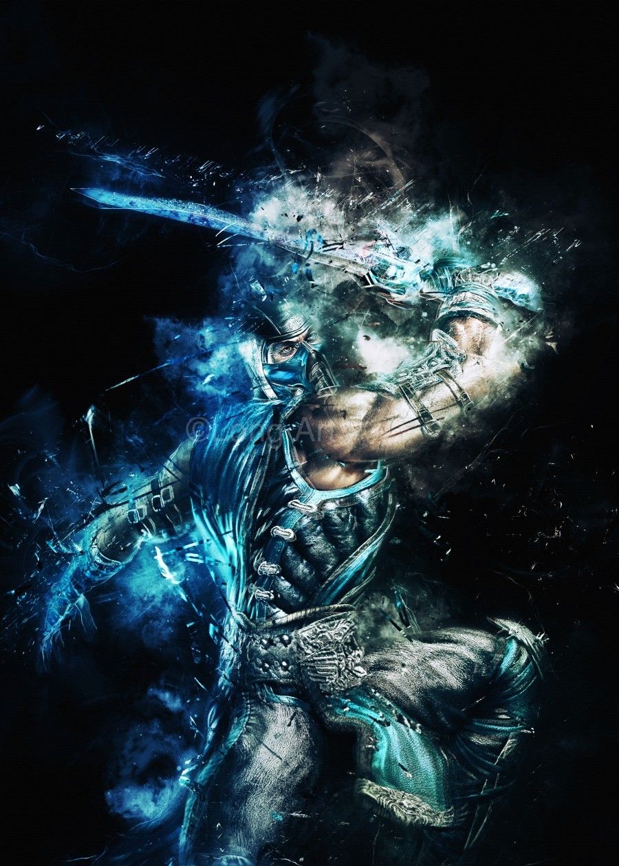 900x1260 Sub Zero Mortal Kombat by Long Art Wall Art