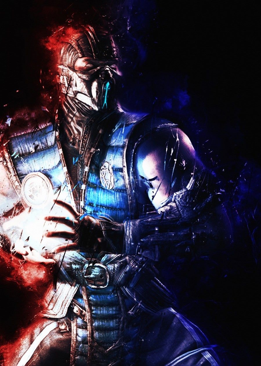 900x1260 Sub Zero Mortal Kombat by Long Art Wall Art