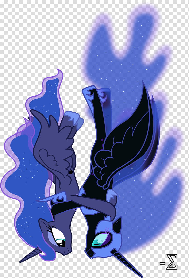 737x1083 Nightmare Moon and Princess Luna Skydiving, two My Little Pony transparent background PNG clipart