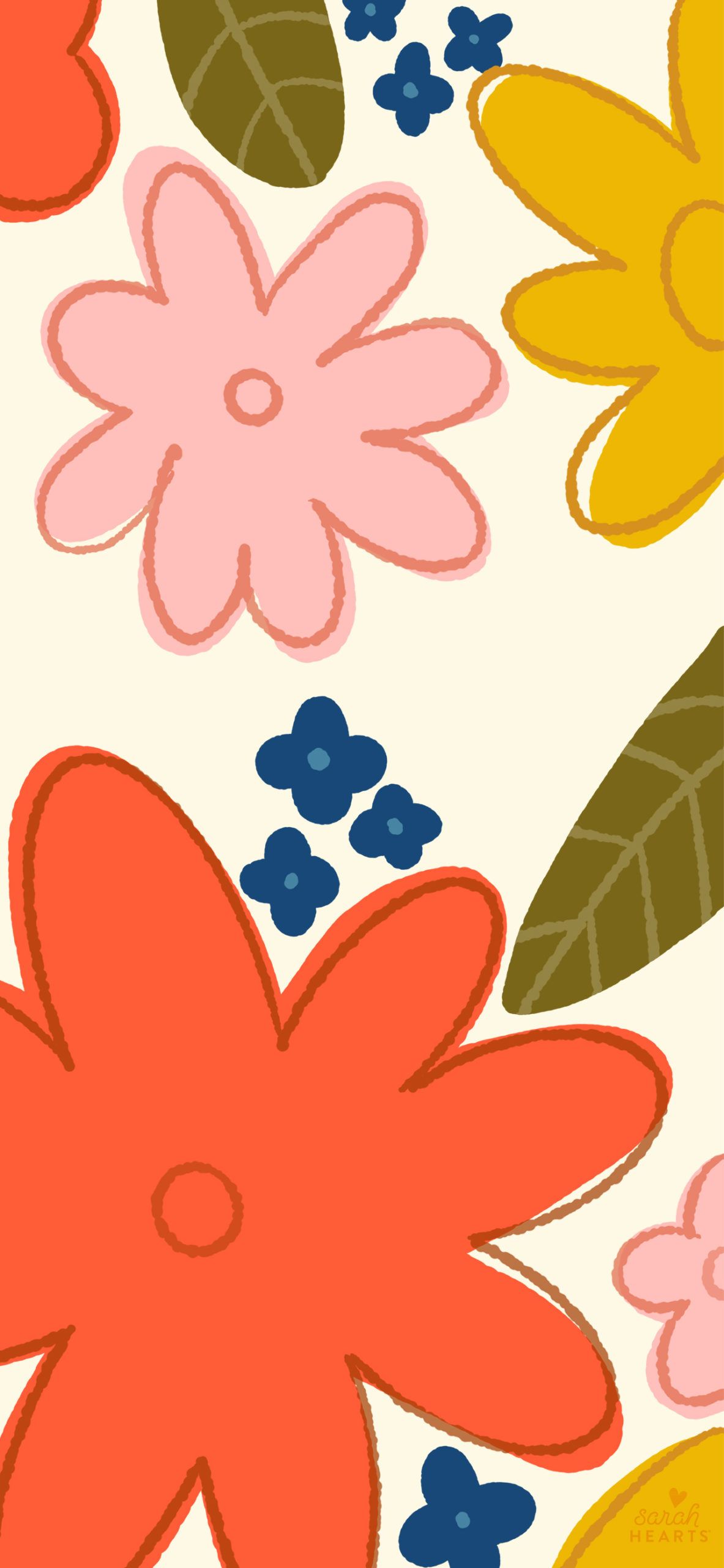 1183x2560 March 2021 Floral Calendar Wallpaper