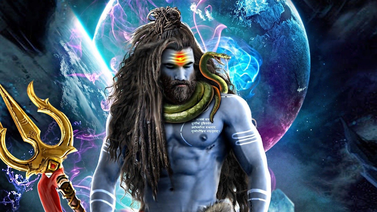 1600x900 Bholenath In Space Background HD Bholenath Wallpaper