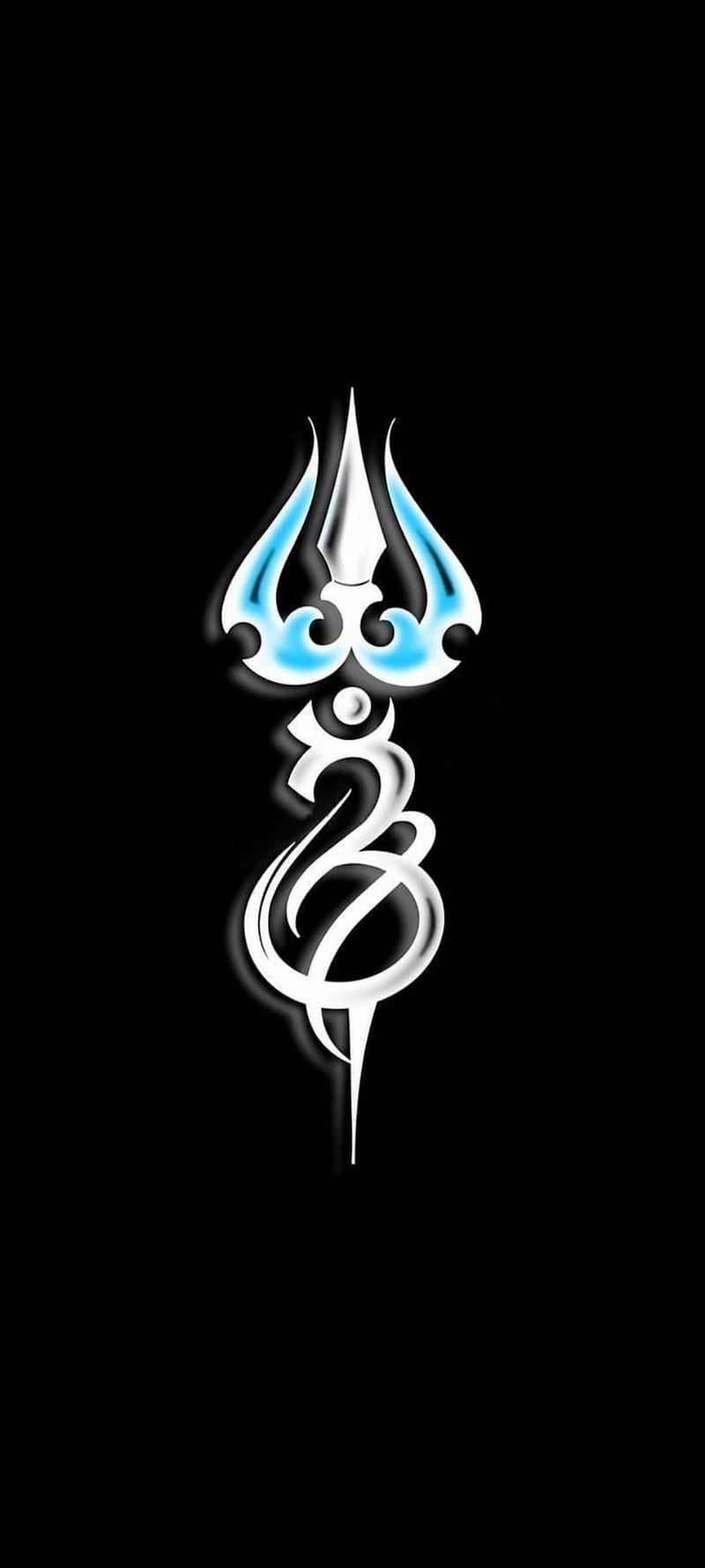 800x1778 Mahadev Trishul, bhola, bholenath, black, black and white, green, symbols, white, HD phone wallpaper