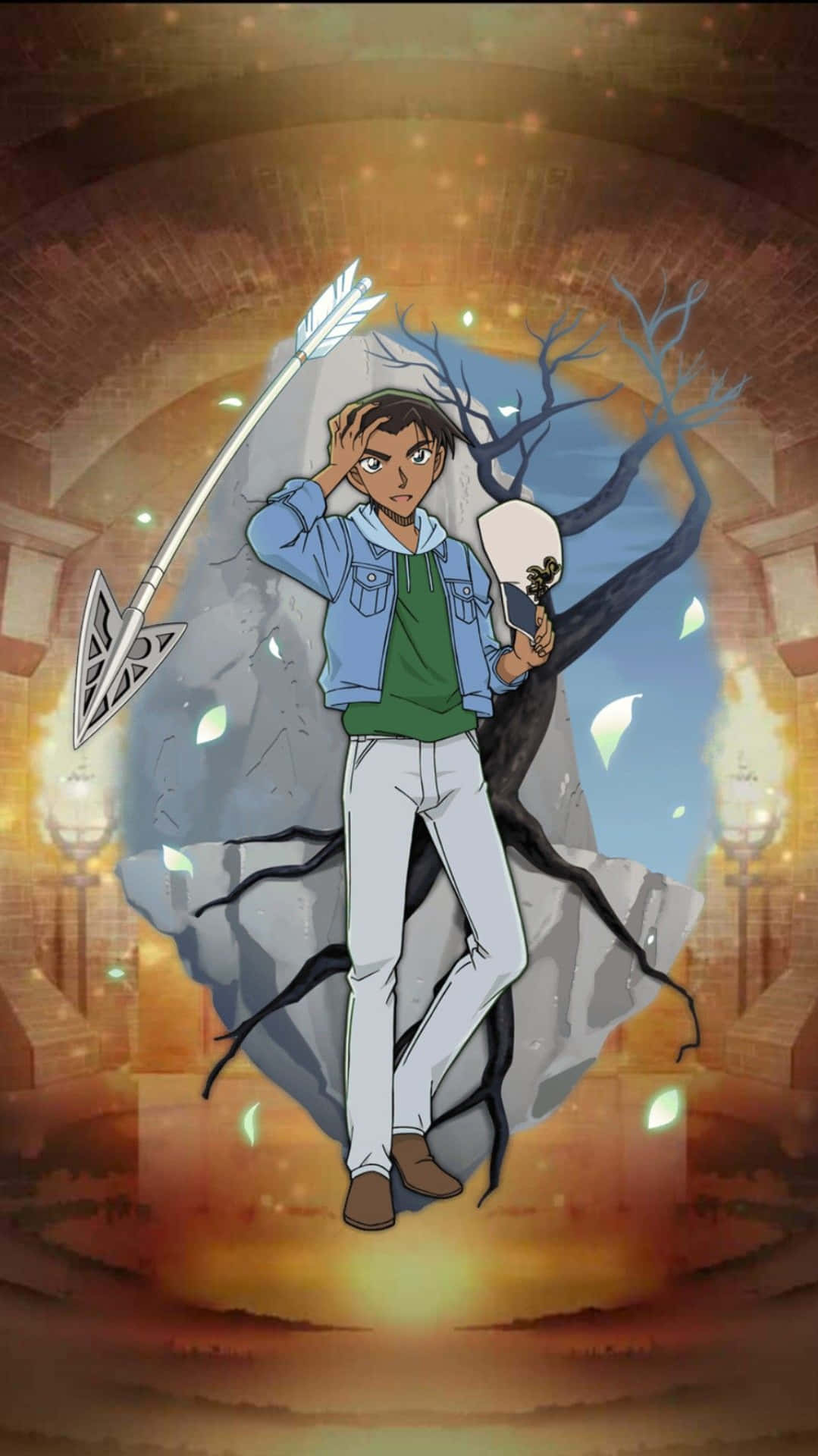 1079x1920 Download Heiji Hattori With A Captive Look Wallpaper