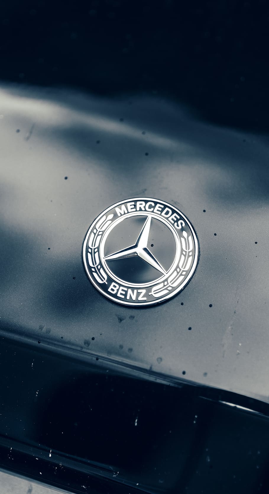 910x1668 HD wallpaper: chrome steel Mercedes Benz emblem, trademark, symbol