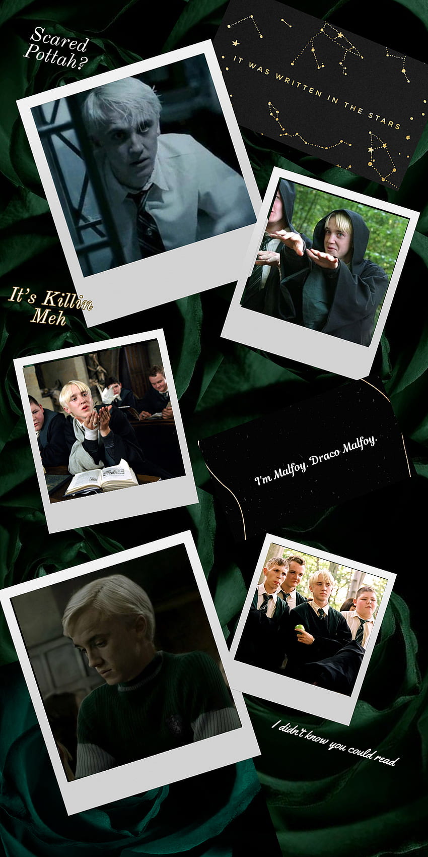 850x1700 Malfoy, green, dark, draco, harry potter, quotes HD phone wallpaper