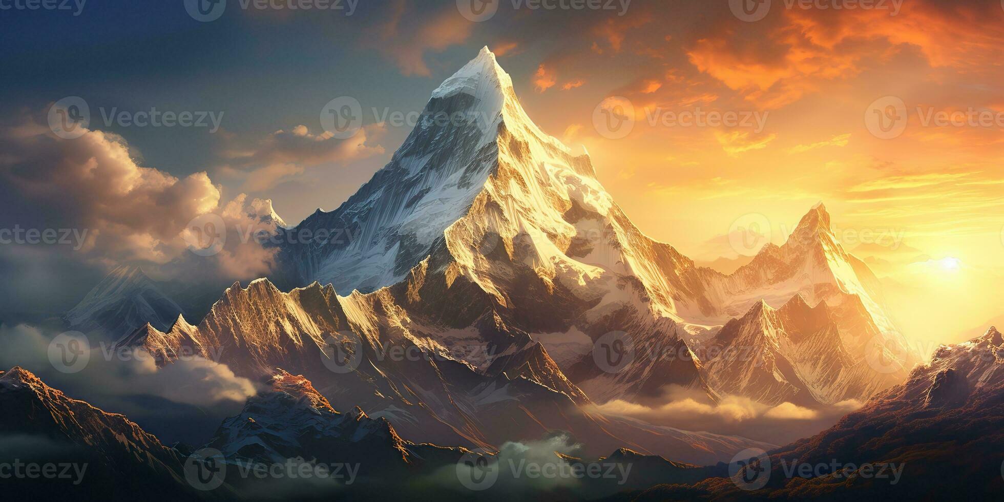 1960x980 AI Generated. AI Generative. High rock hill mountain adventure travel explore trekking background landscape. Graphic Art