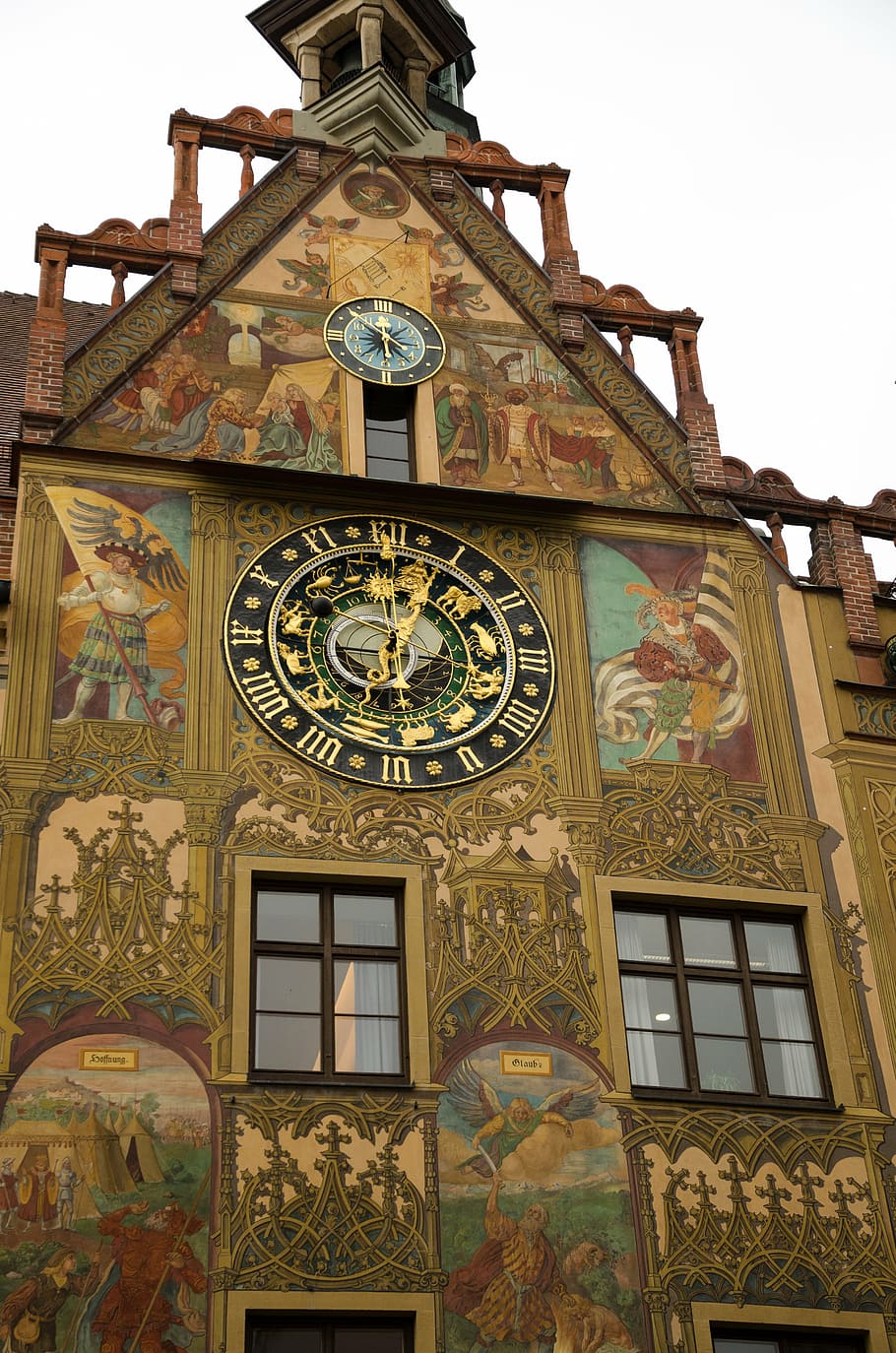 910x1374 HD wallpaper: ulm, town hall, mural, painting, ulmer hall, frescoes, architecture