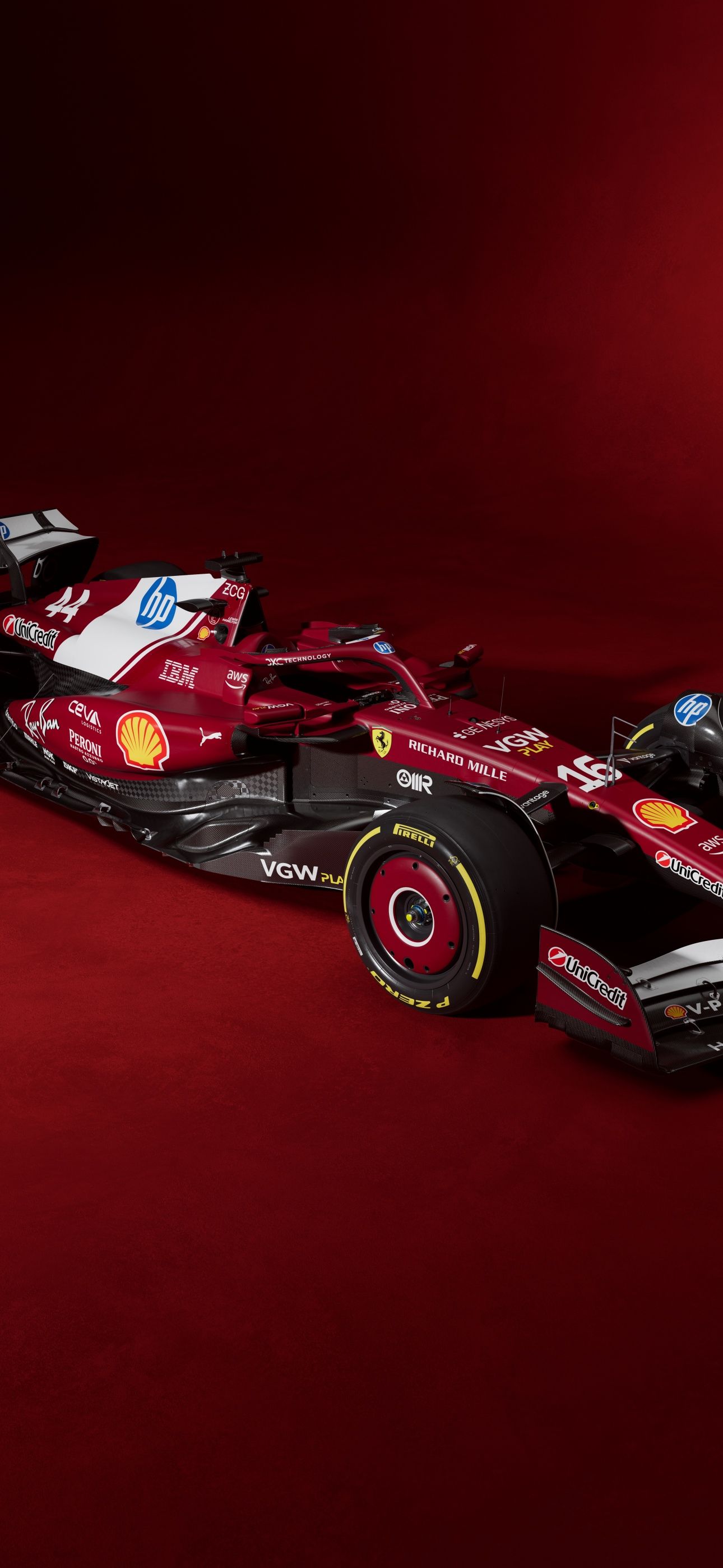 1290x2796 Ferrari SF 25 Wallpaper 4K, 8K, Red Background, 5K