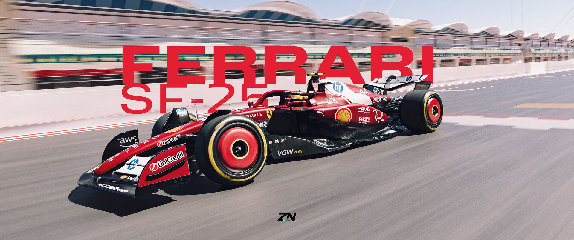 1920x804 2025 Ferrari SF 25 Lewis Hamilton