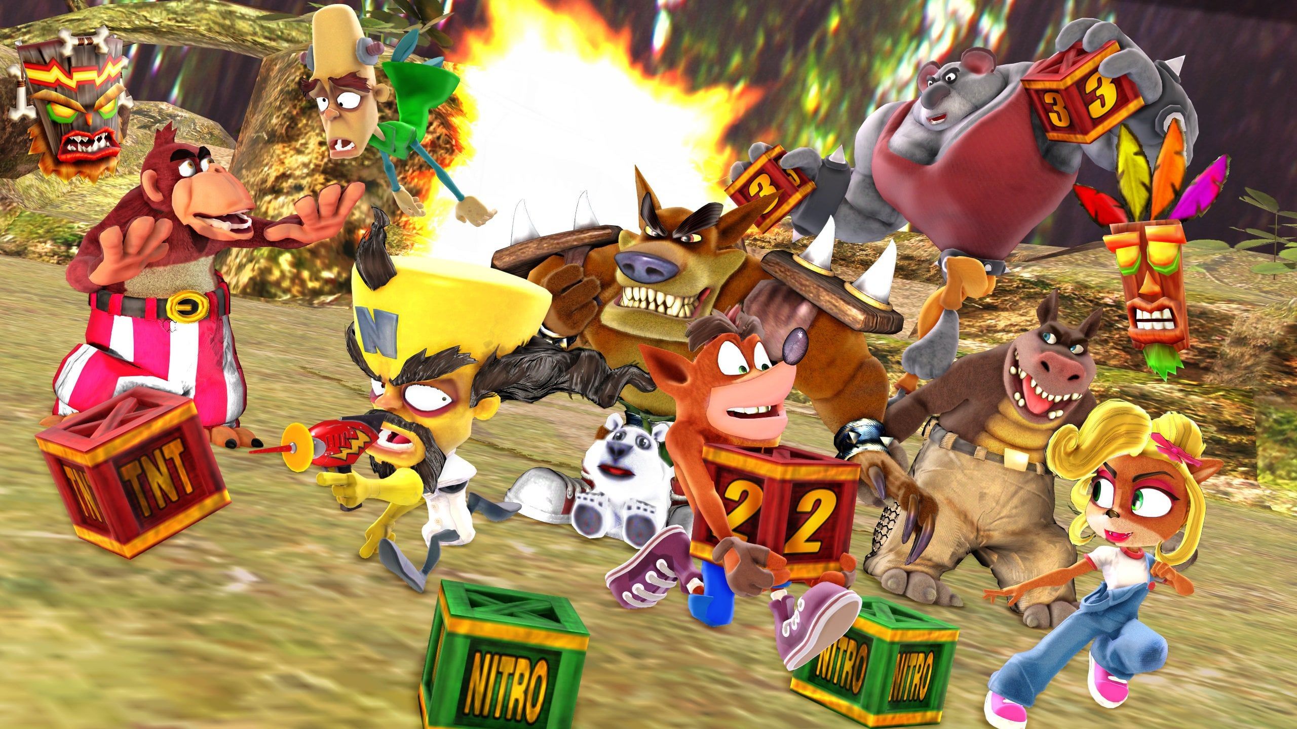 2560x1440 Crash Bash Wallpaper