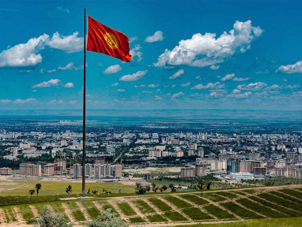 1024x768 Viewpoints In Bishkek, Issyk Kul From Above. Panoramic View Of Kyrgyz Mountains