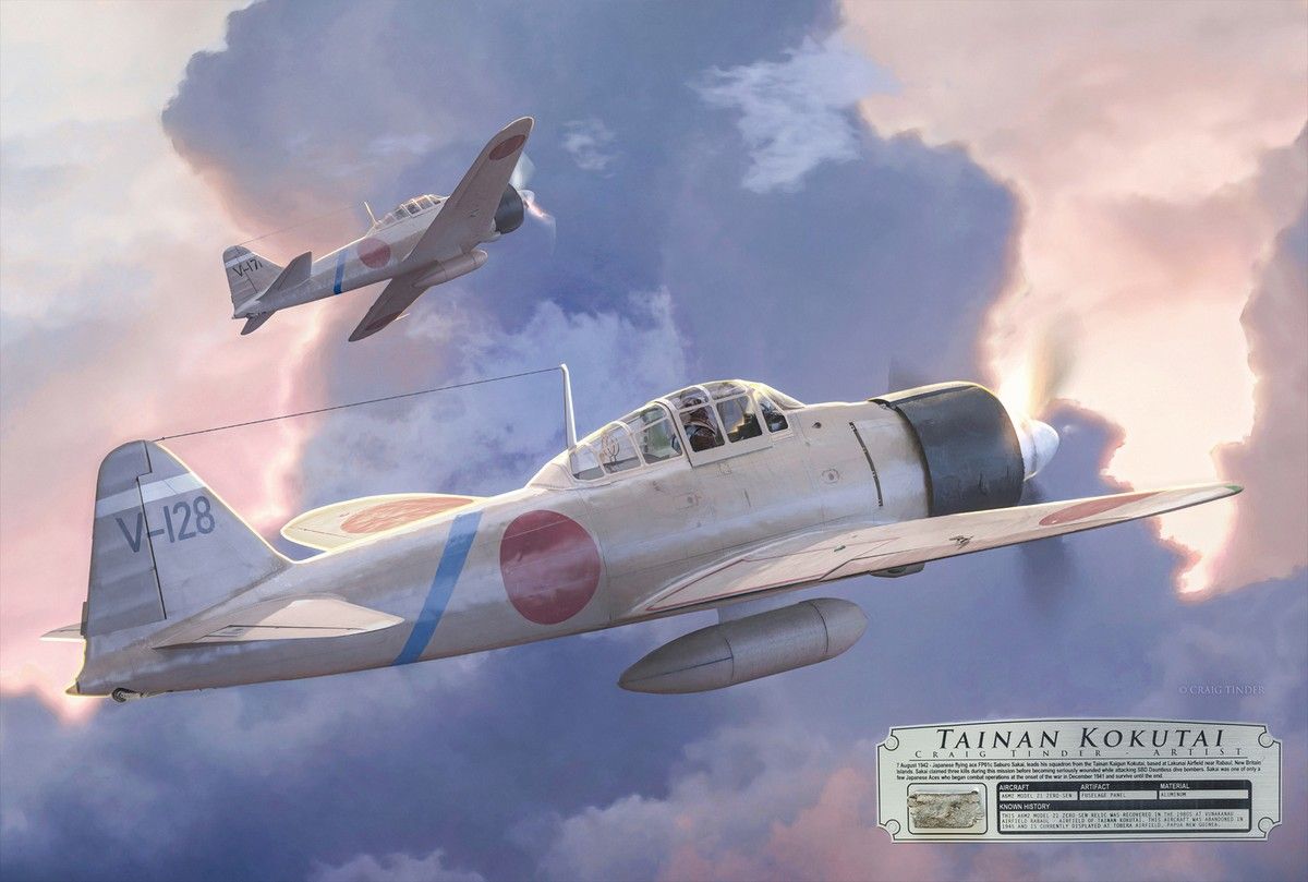 1200x809 A6M2 Zero Kokutai Canvas. INCLUDES: Wing Section Piece