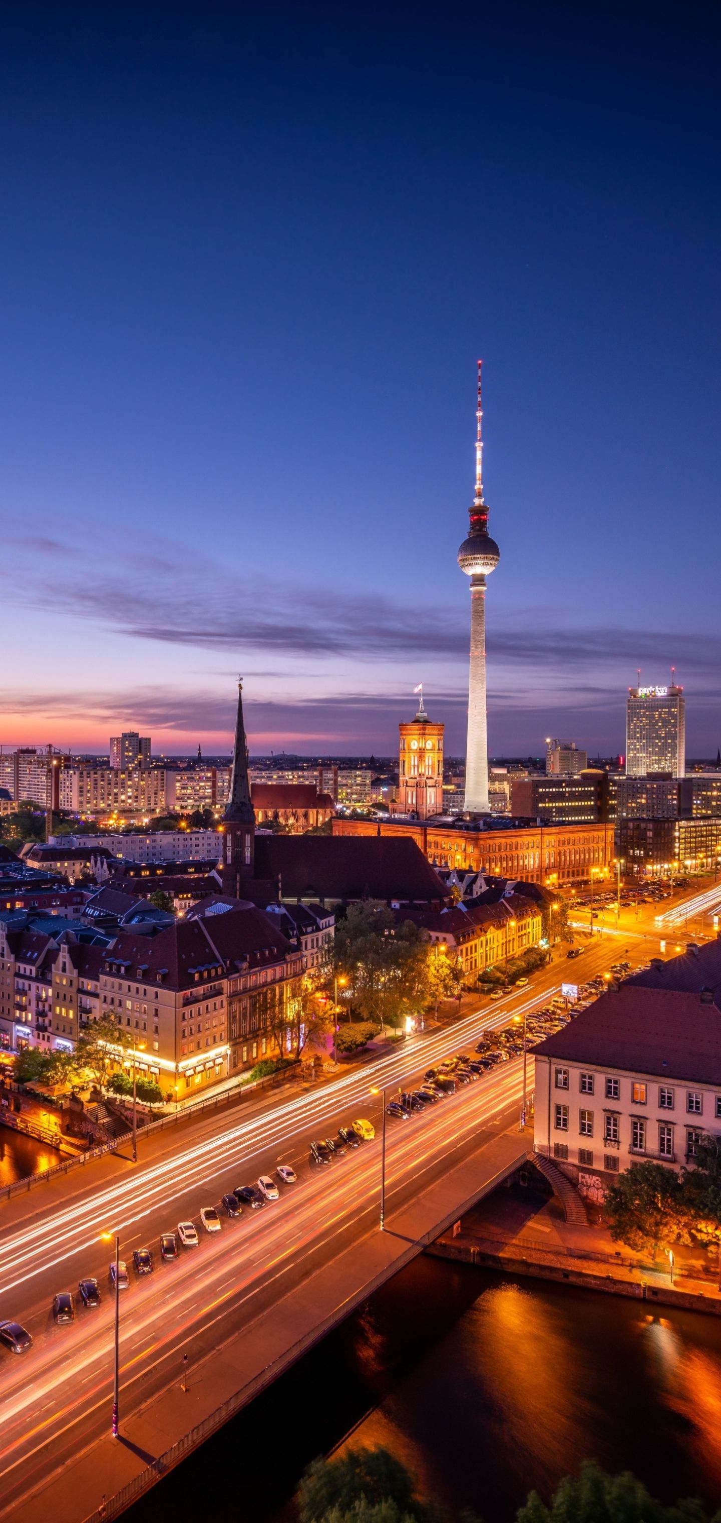 1440x3040 Phone wallpaper: Berlin, Man Made, City, Germany, Building, Night, Cities 1159026