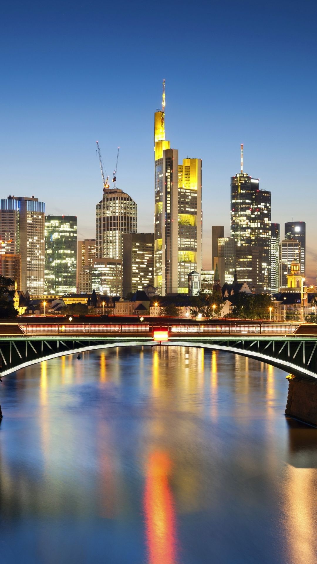 1080x1920 Phone wallpaper: Man Made, Frankfurt, Bridge, Germany, Cities 1101920