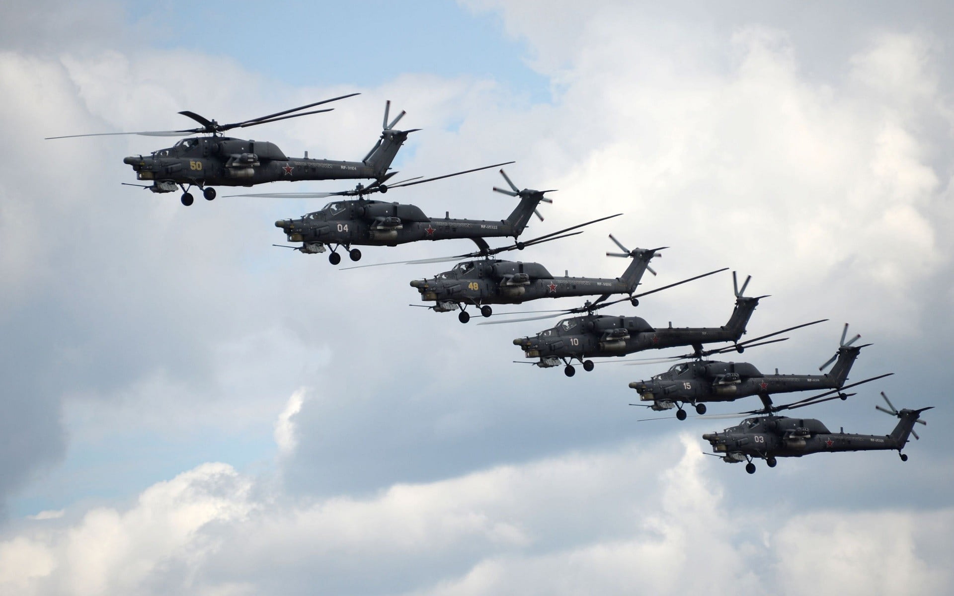 1920x1200 Six black helicopters, Mil Mi- helicopters, attack helicopters, military HD wallpaper