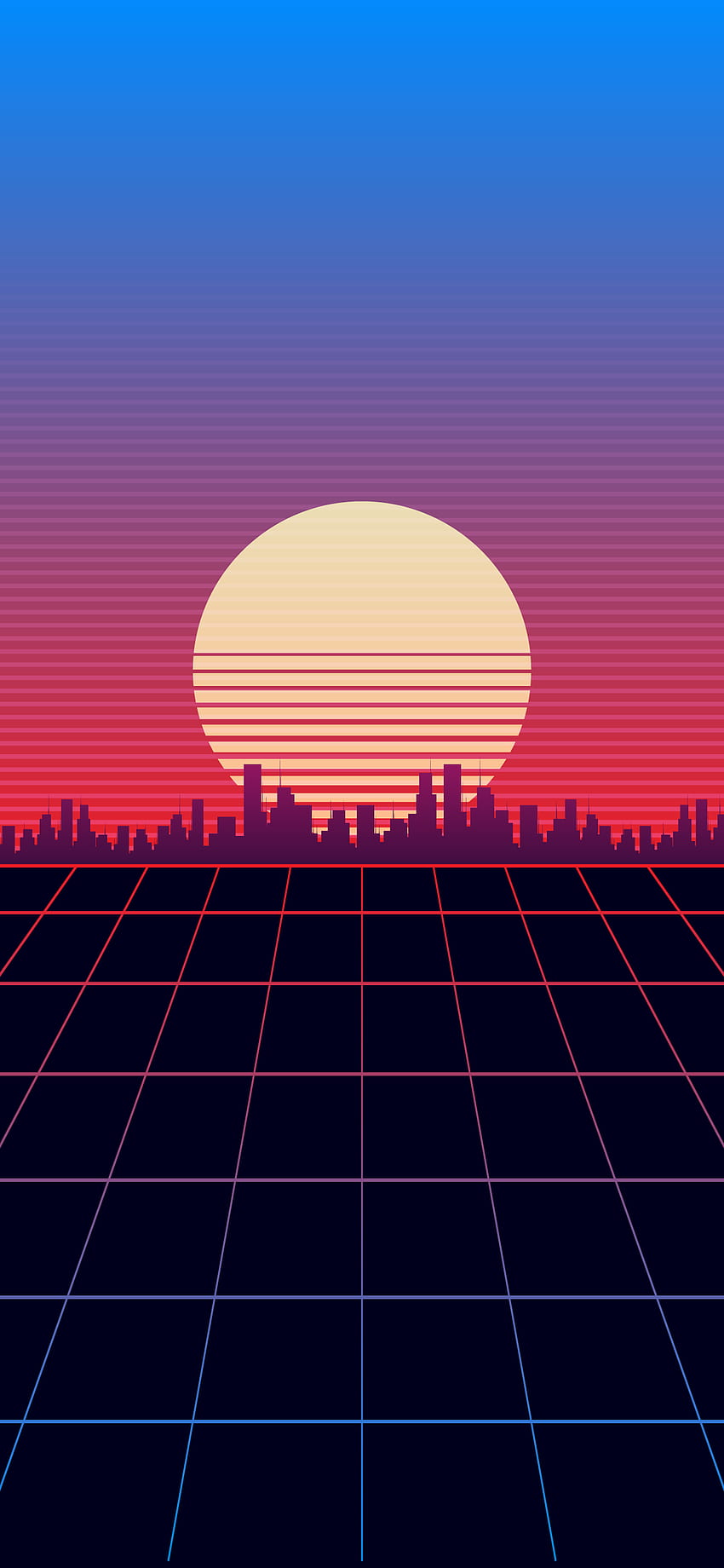 850x1840 Simple sunset retro wave, 90s Retro Wave HD phone wallpaper