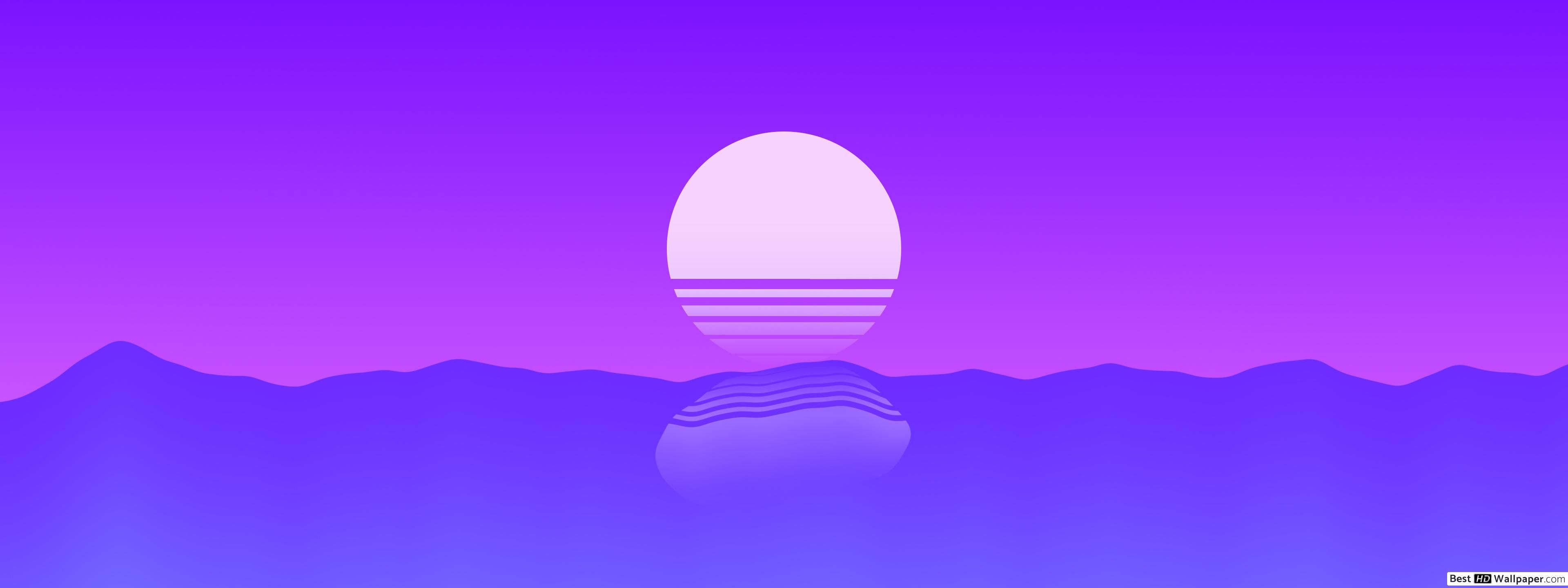 3840x1440 Purple Dual Monitor Wallpaper