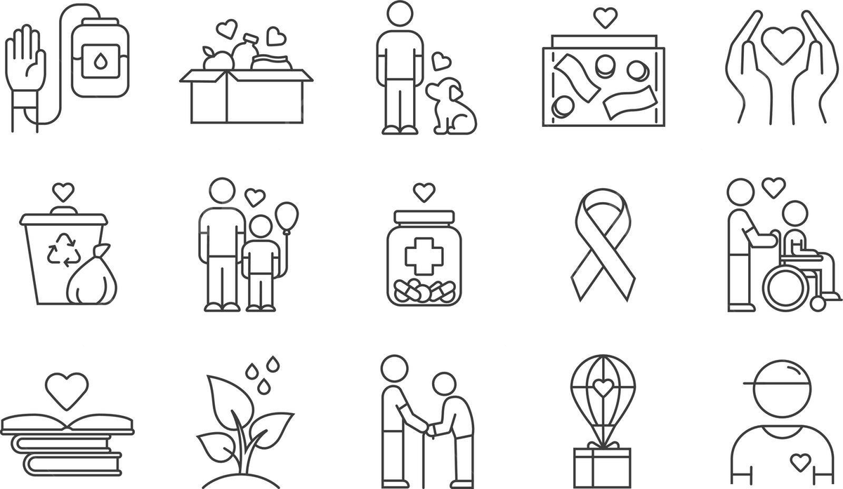 1200x697 Volunteering Icon For Social Problemsolving Community Service Editable Vector, Cooperation, Line, Voluntary Illustration Background And Wallpaper For Free Download