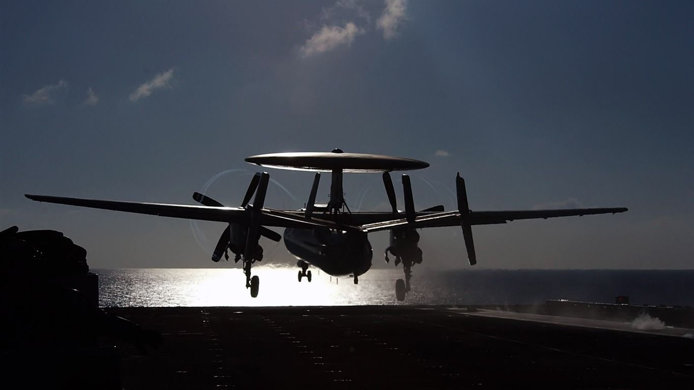 1366x768 AWACS Military Aircraft Wallpaper Fifth Series