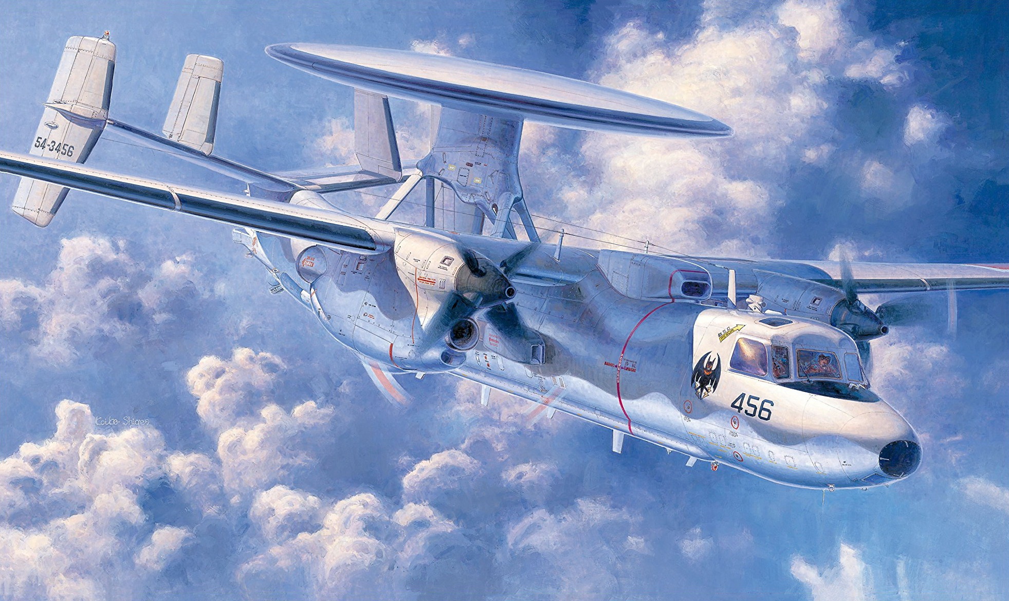 1963x1169 Wallpaper Japan, AWACS, Koike Shigeo, AWACS, Spy Plane, Grumman E 2 Hawkeye, E 2C Hawkeye JASDF For Mobile And Desktop, Section авиация, Resolution 1963x1169