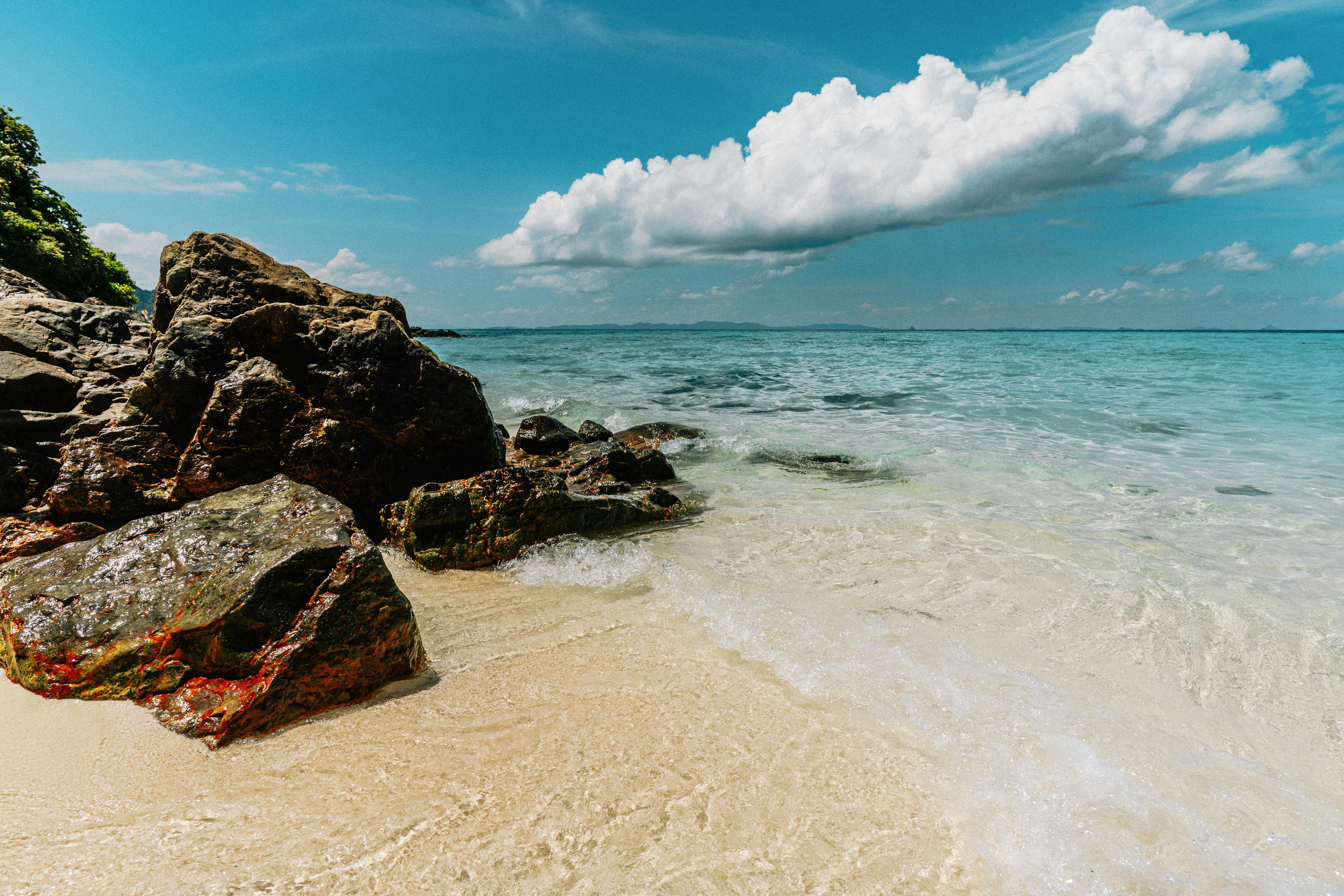 7008x4672 Pristine Beach on a Clear Day in Krabi, Thailand · Free