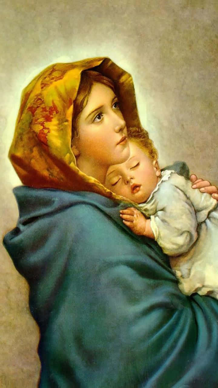 720x1280 Download Mother Mary Madonna And Child Wallpaper