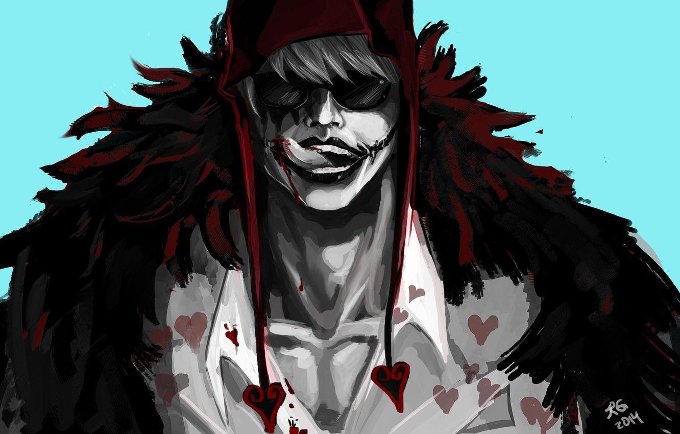 1332x850 Wallpaper language, hat, art, glasses, Anime, guy, Anime, One Piece, Big Jackpot, Corazon, Rocinante Donquixote image for desktop, section прочее