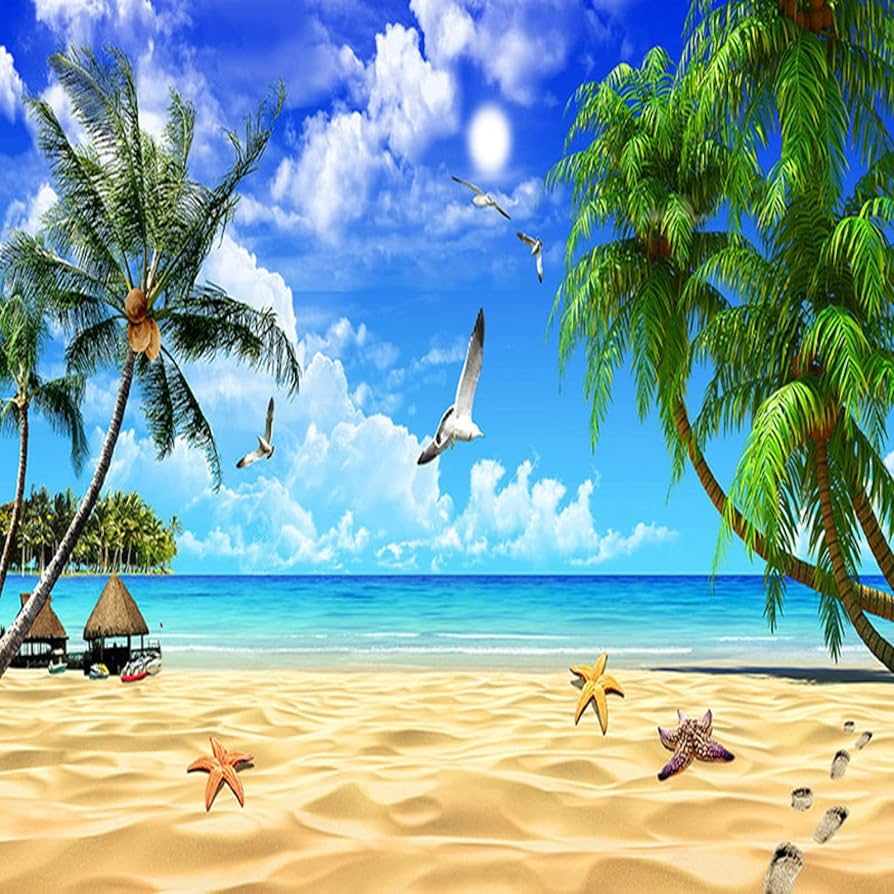 894x894 Seagull Ocean Wallpaper Mural, Sunny Beach Bedroom Large Wallpaper Living Room Peel and Stick, for Dining Room Home Decor Office, 118Wx83H : Tools & Home Improvement